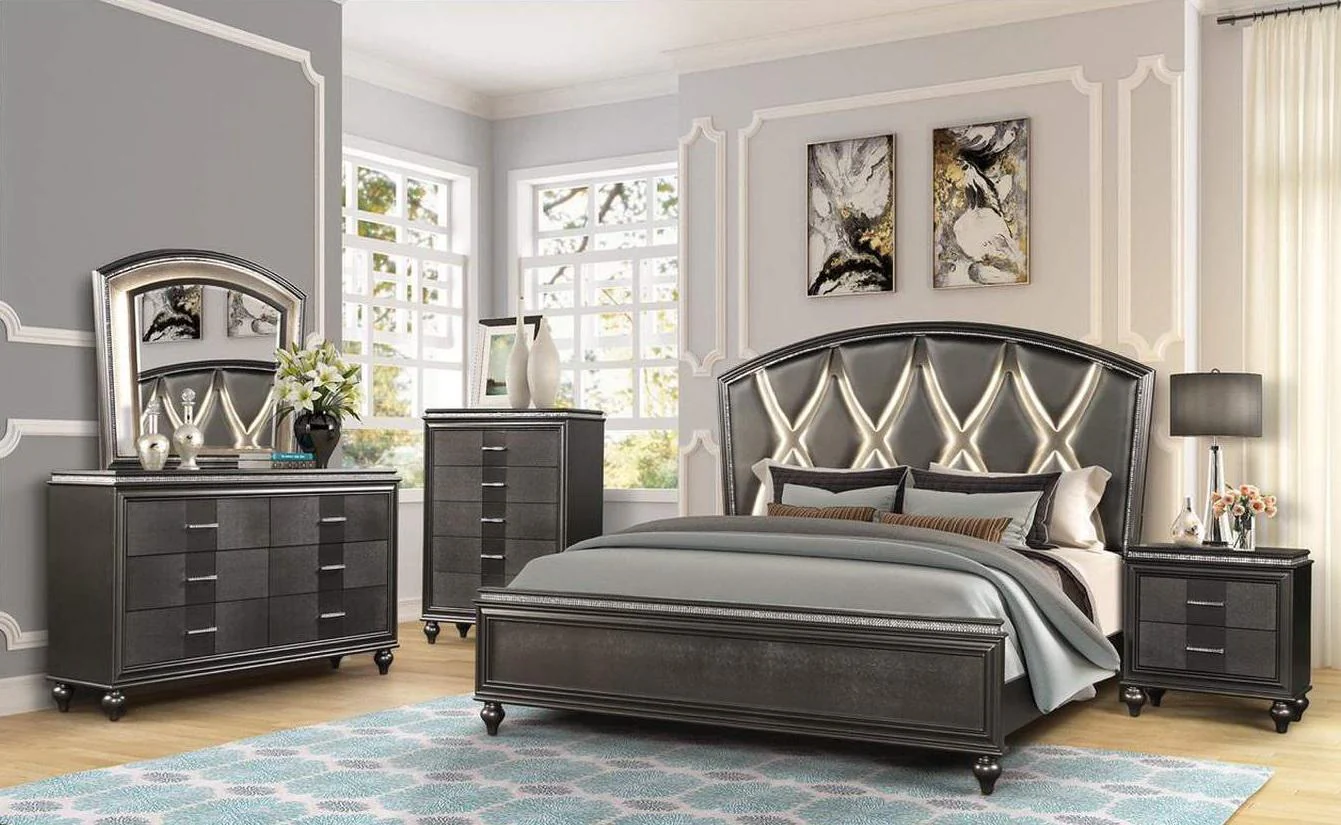 Galaxy Home Ginger 5 Drawer Chest in Gunmetal Copper GHF-808857599650 - Image 2