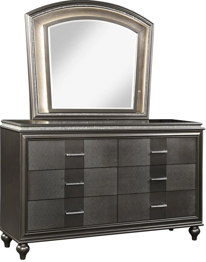 Galaxy Home Ginger 6 Drawer Dresser in Gunmetal Copper GHF-808857763143 - Image 2