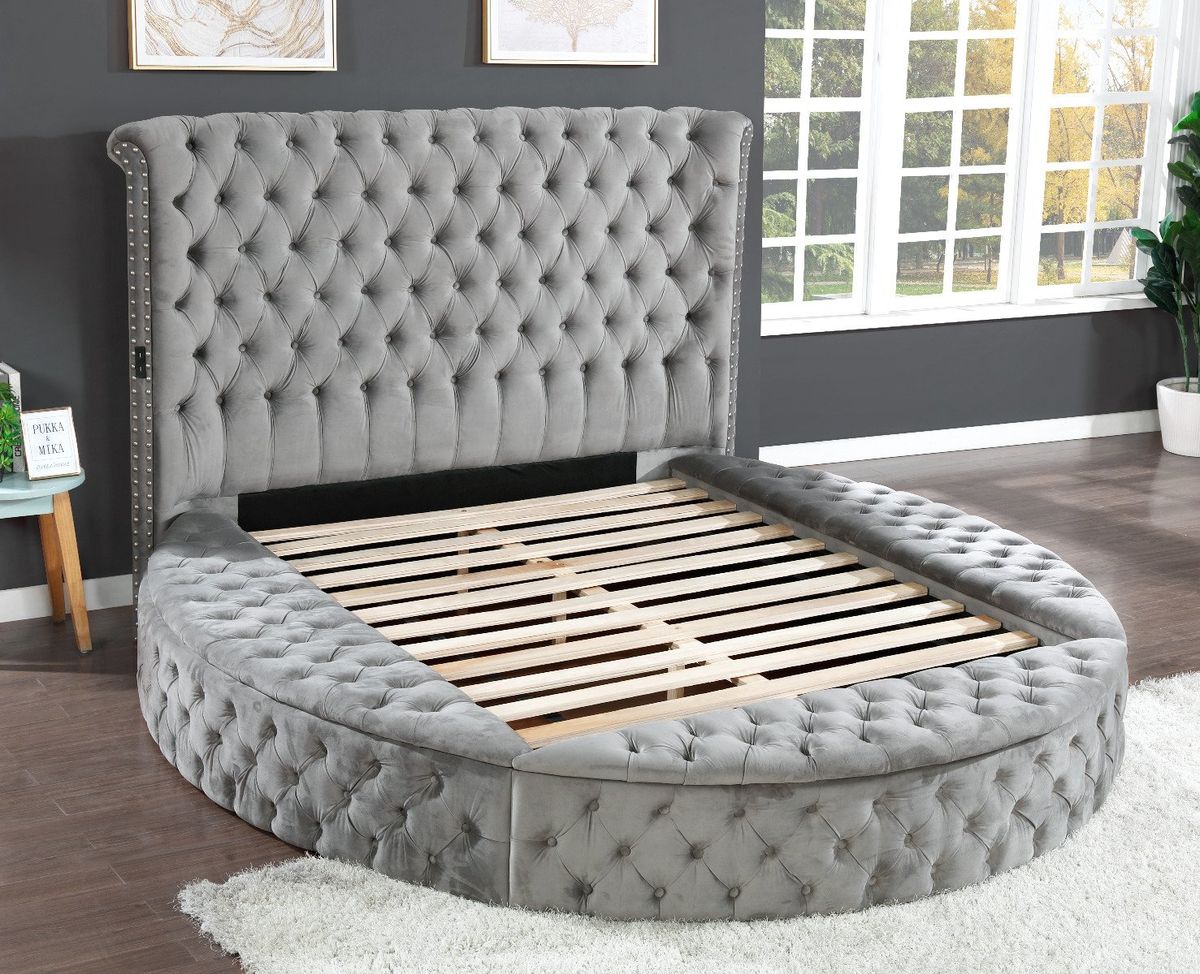 Galaxy Home Hazel Queen Bed in Gray - Image 3
