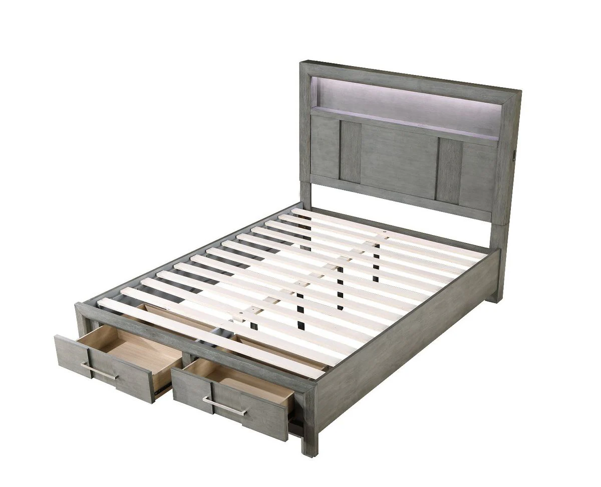 Galaxy Home Kenzo Queen Bed in Gray - Image 2