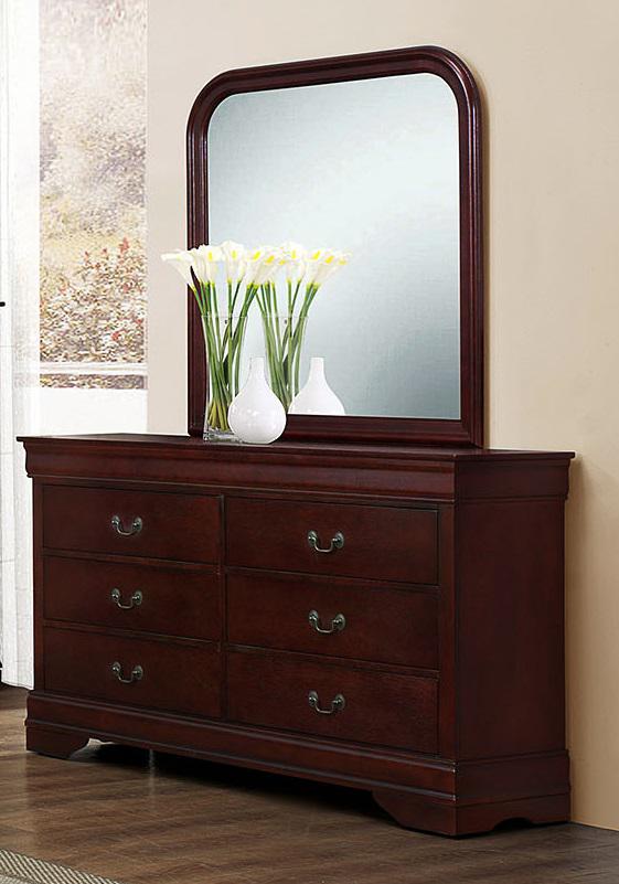 Galaxy Home Louis Phillipe Mirror in Cherry GHF-808857873712 - Image 2