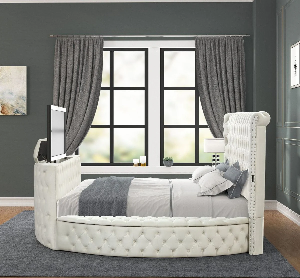Galaxy Home Maya King Bed in Cream - Image 4