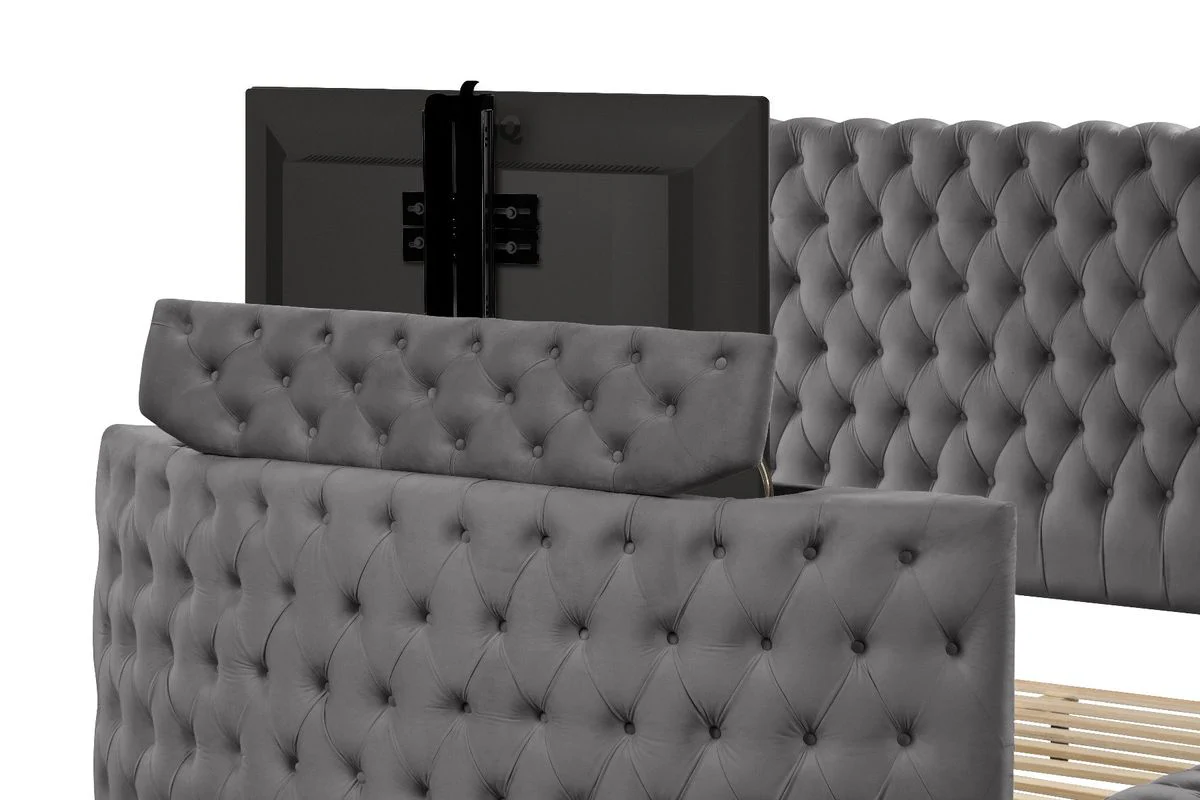 Galaxy Home Maya King Bed in Gray - Image 3
