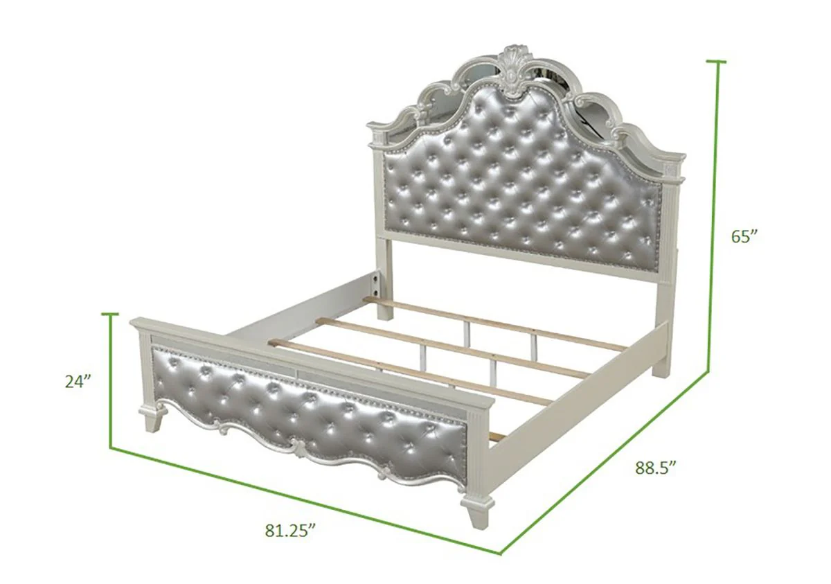 Galaxy Home Milan King Bed in White - Image 2