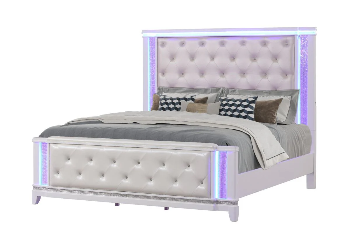 Galaxy Home Opium Queen Bed in White