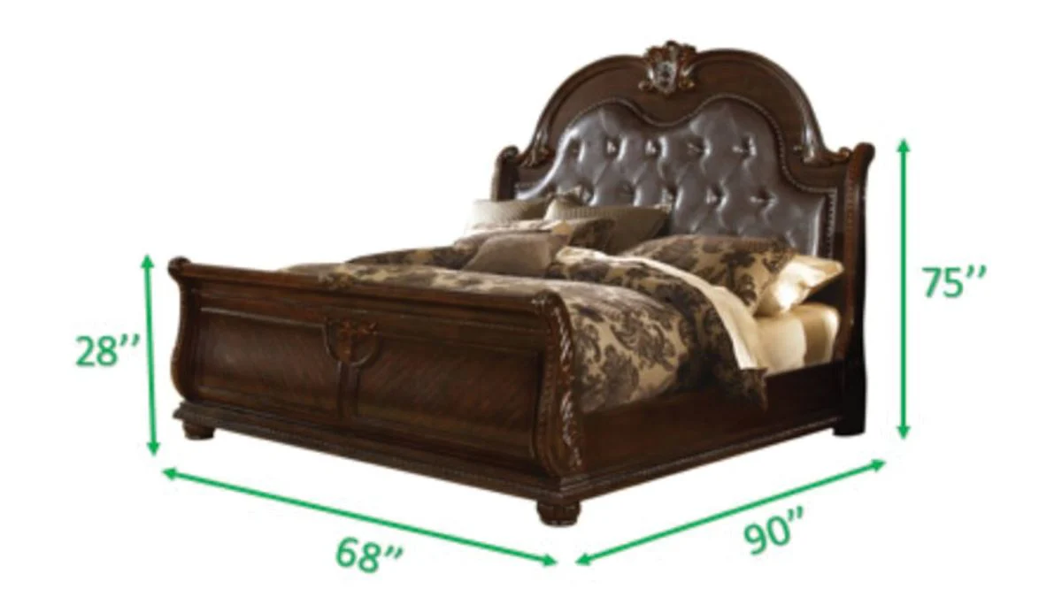 Galaxy Home Roma Queen Bed in Dark Walnut - Image 2