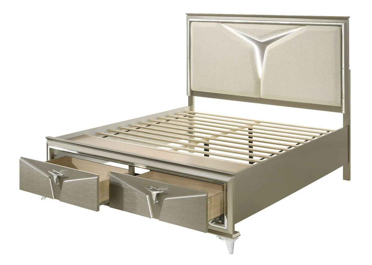Galaxy Home Samantha King Bed in Silver - Image 2