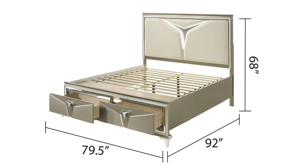 Galaxy Home Samantha King Bed in Silver - Image 3