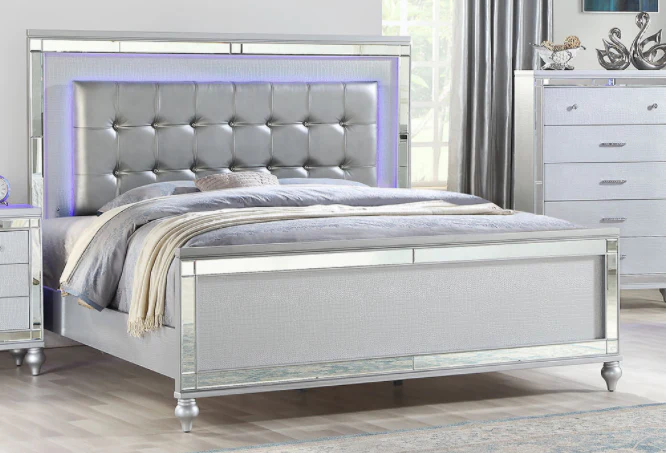 Galaxy Home Sterling Queen Bed in Silver