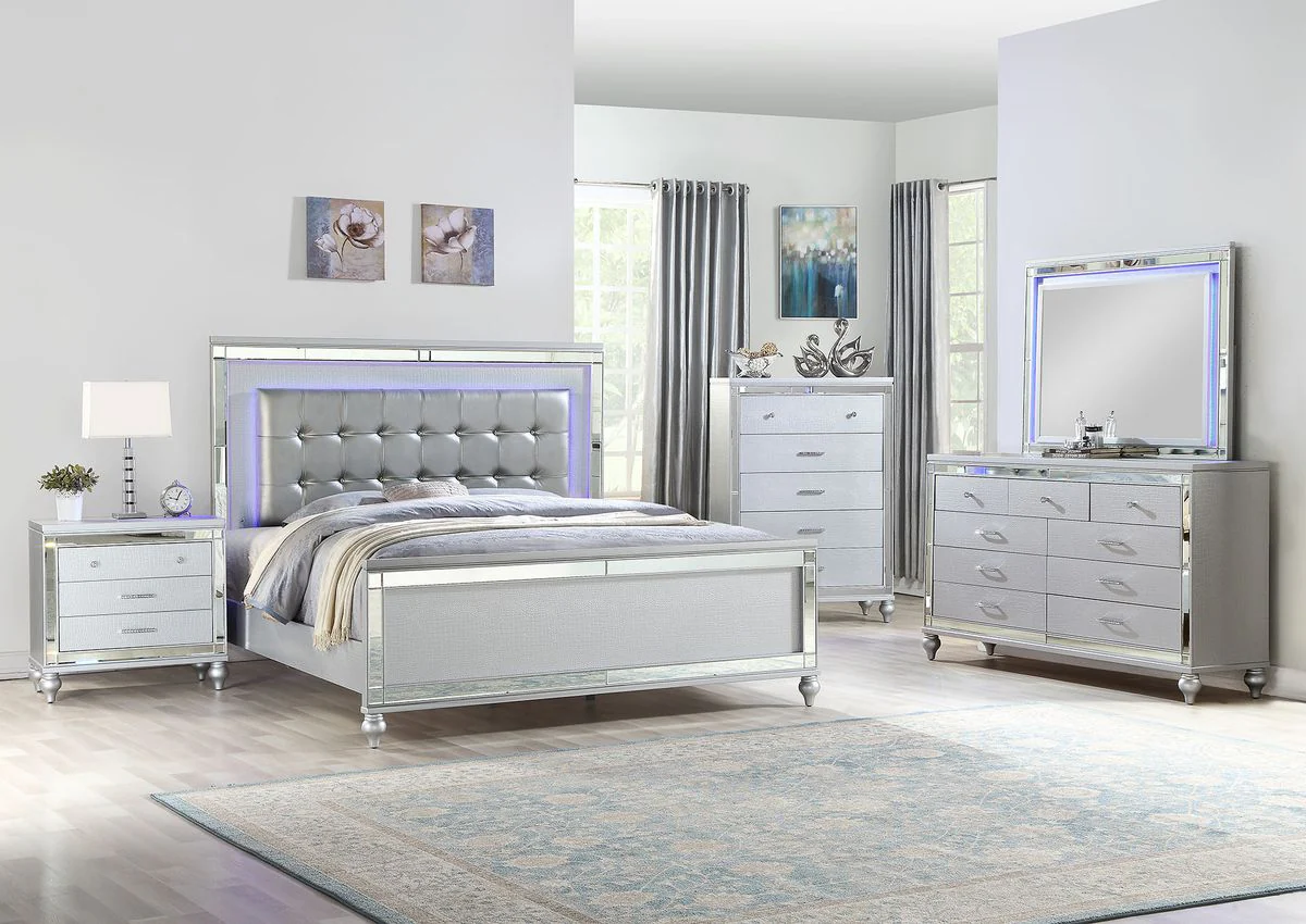 Galaxy Home Sterling Queen Bed in Silver - Image 2