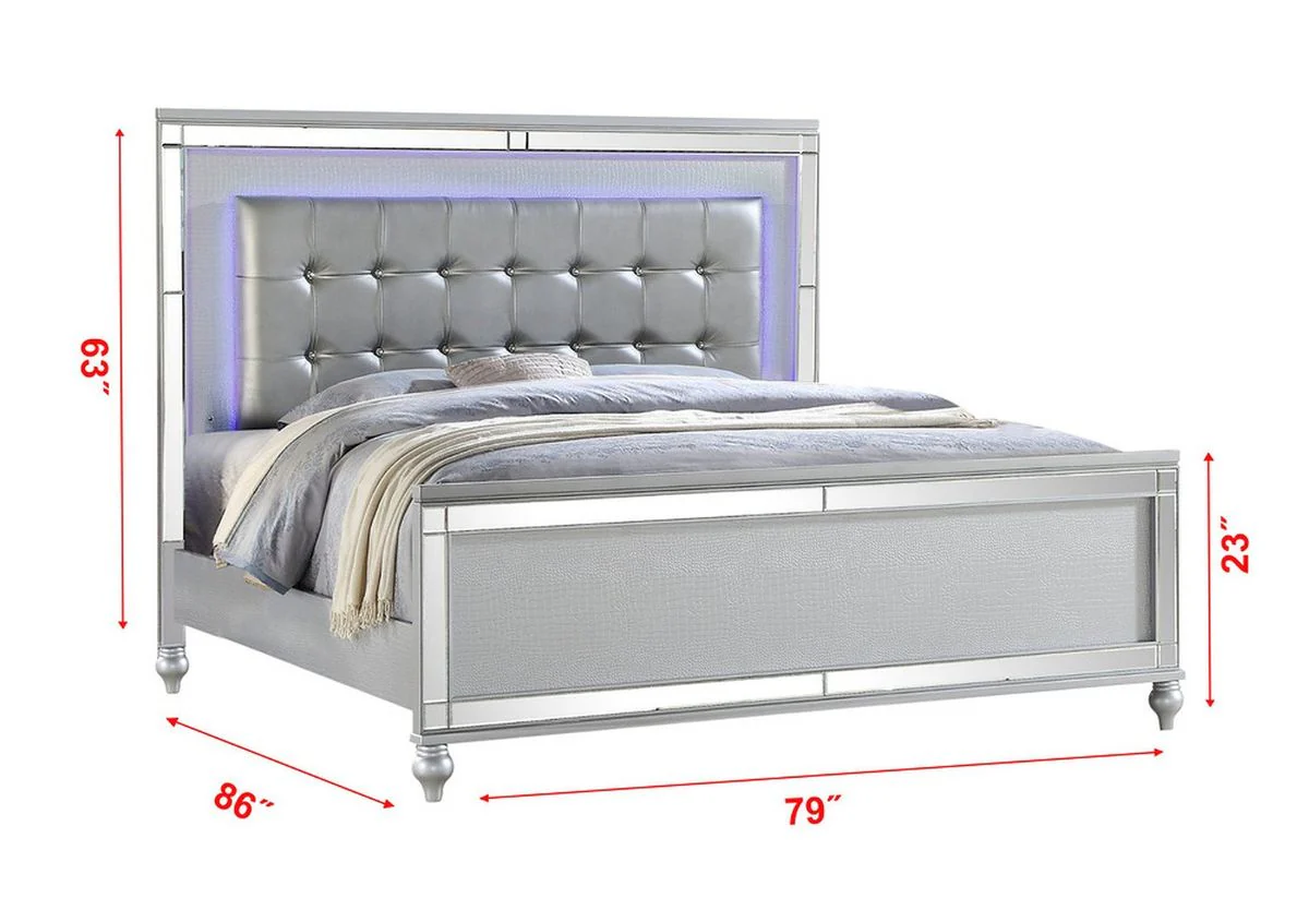 Galaxy Home Sterling King Bed in Silver - Image 4
