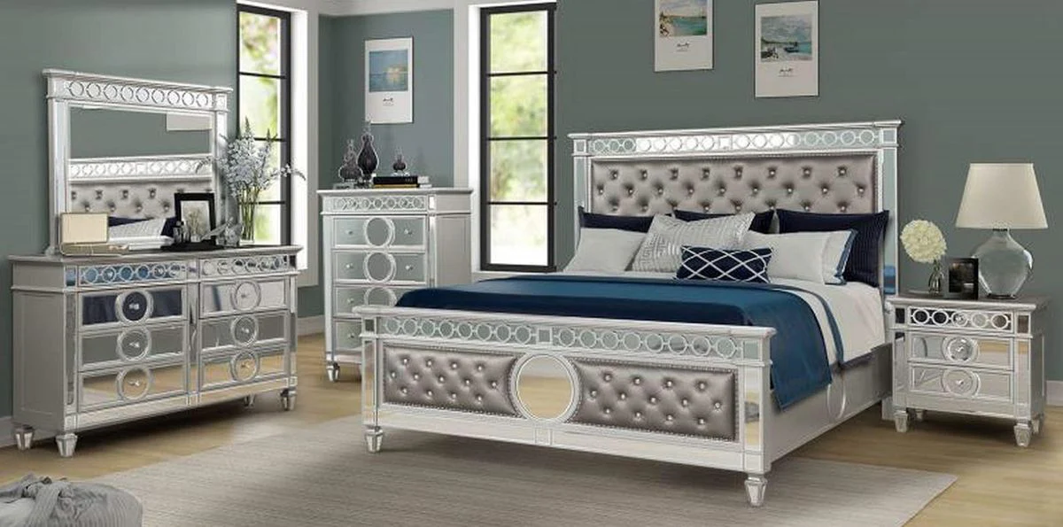 Galaxy Home Symphony King Bed in Silver - Image 2