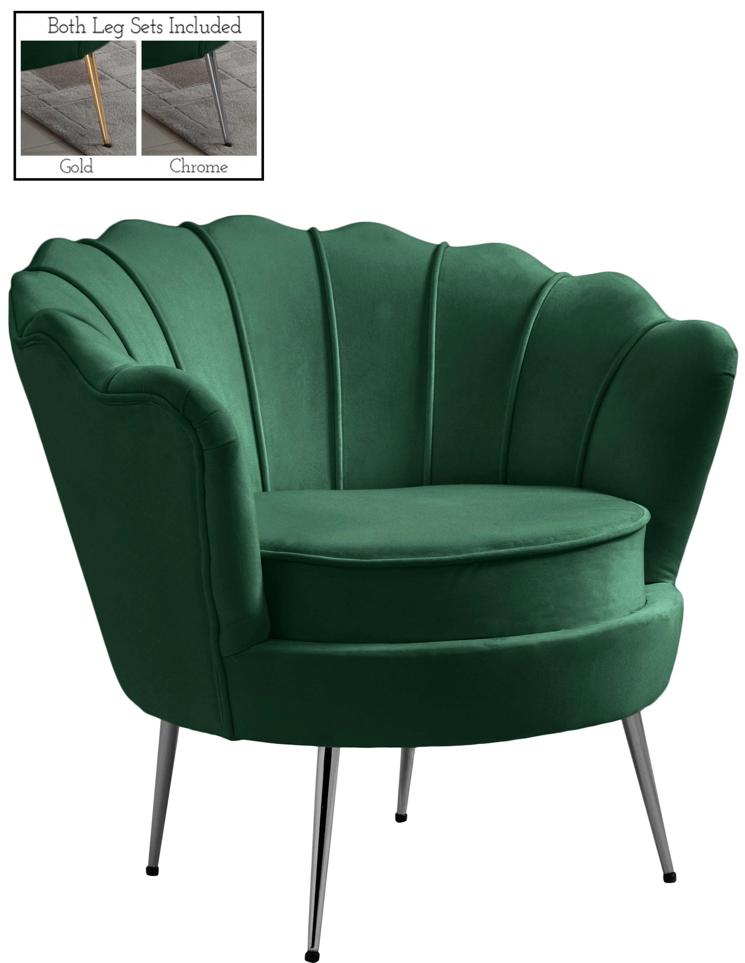 Gardenia Green Velvet Chair - Image 2