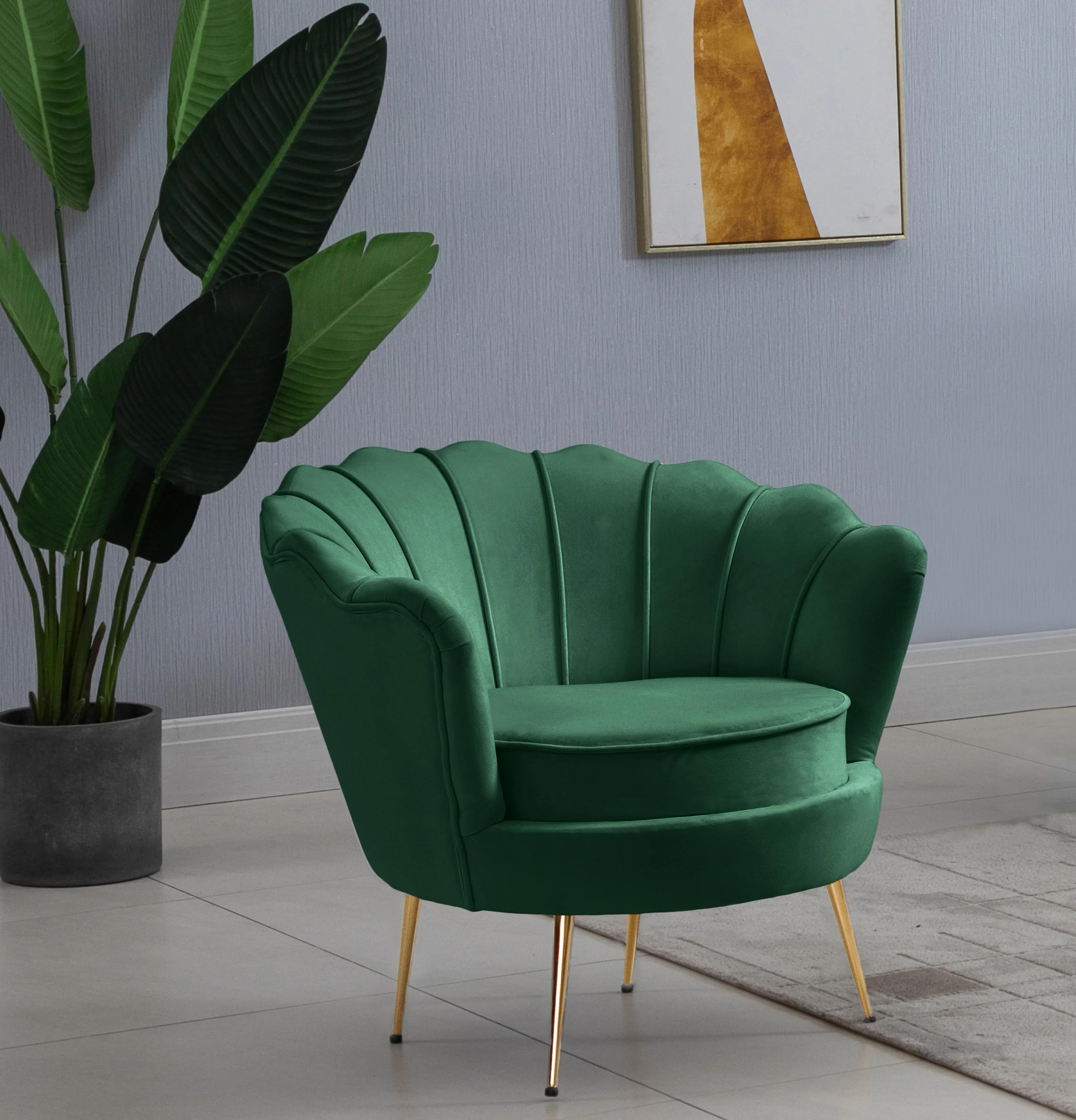 Gardenia Green Velvet Chair - Image 3