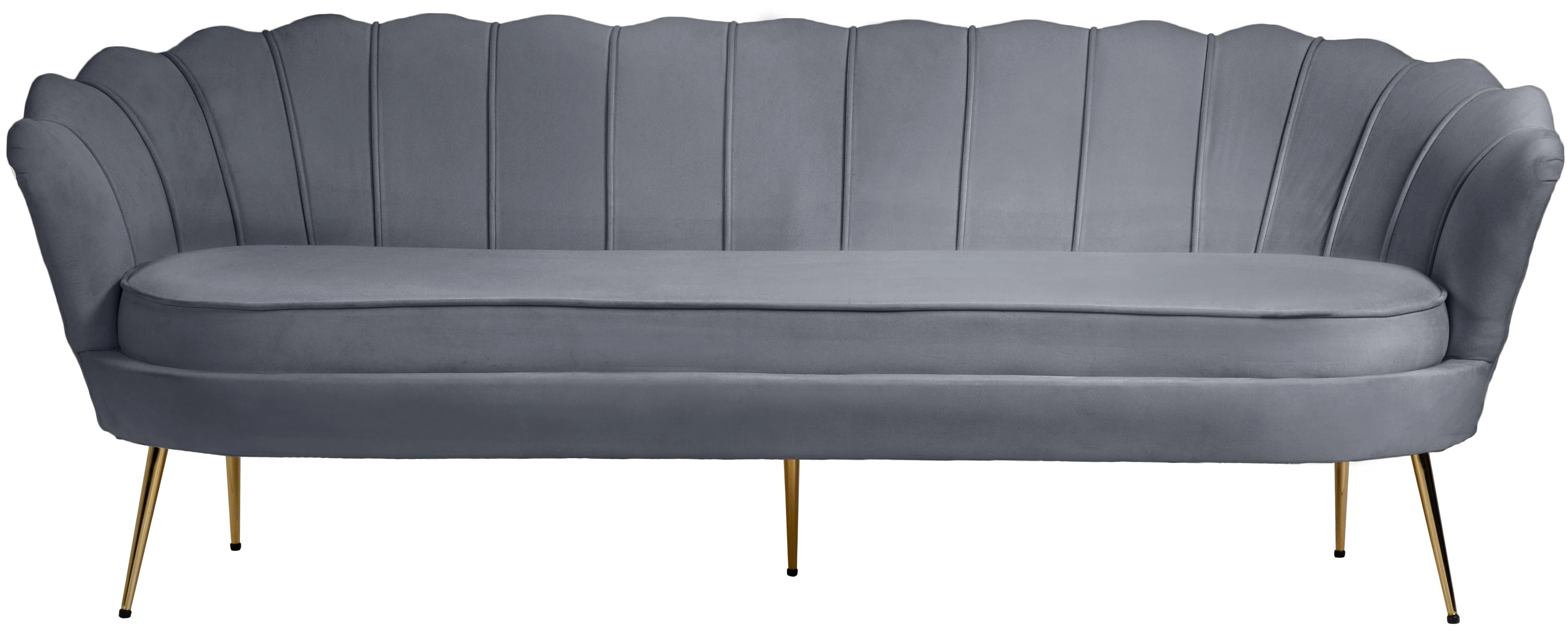 Gardenia Grey Velvet Sofa - Image 7