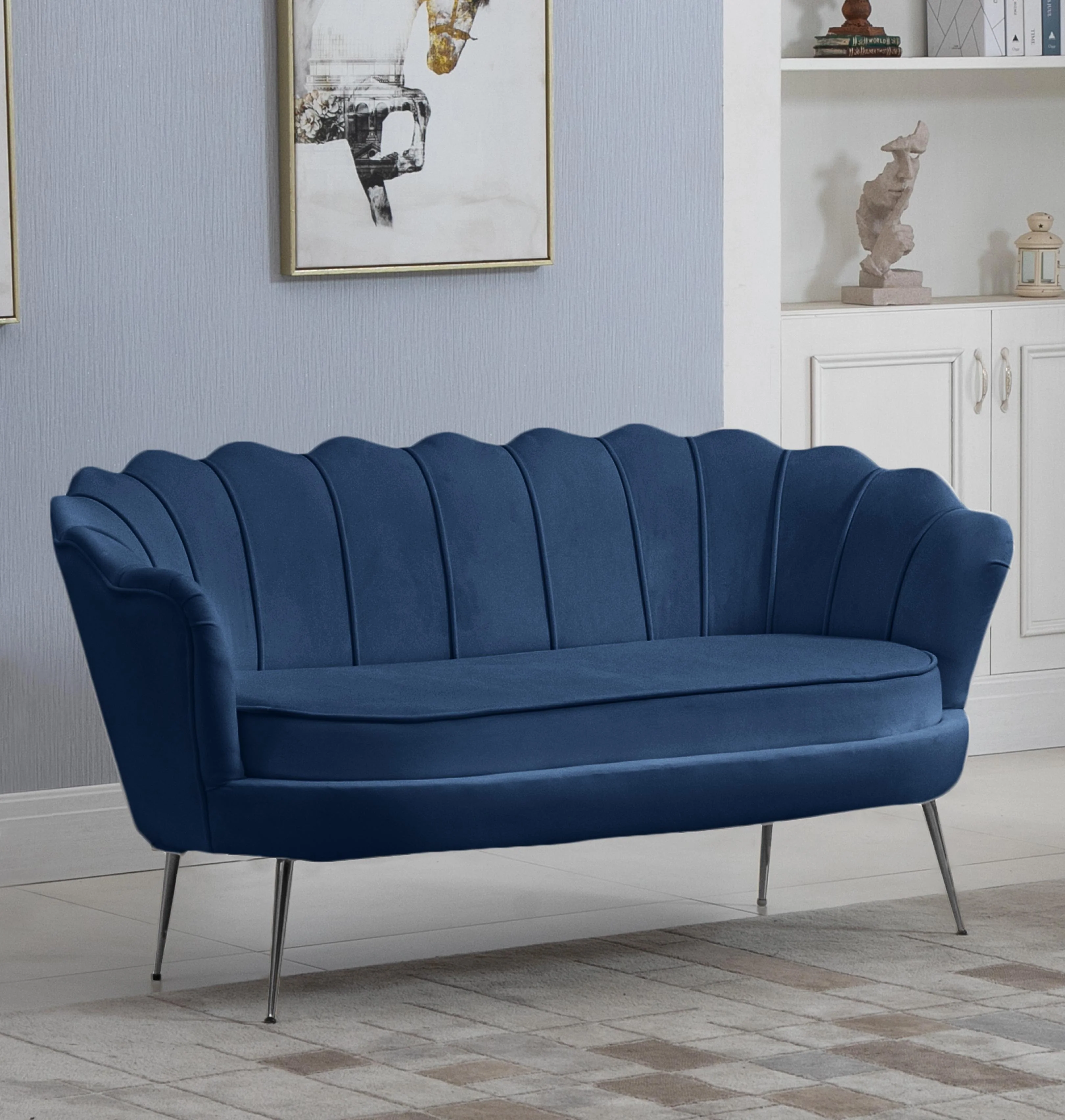 Gardenia Navy Velvet Loveseat - Image 4
