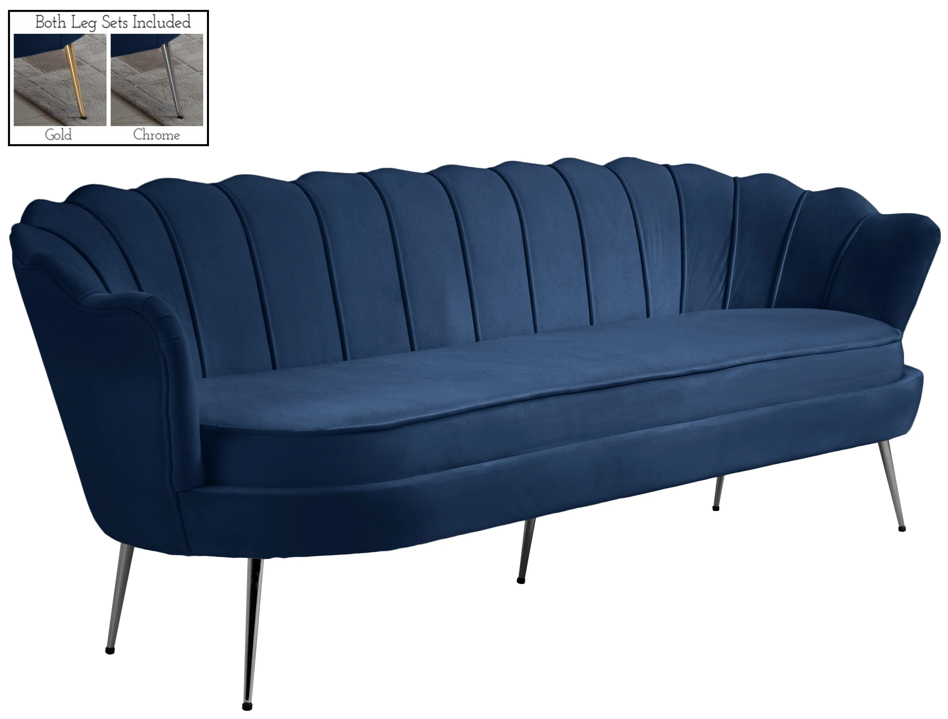 Gardenia Navy Velvet Sofa - Image 2