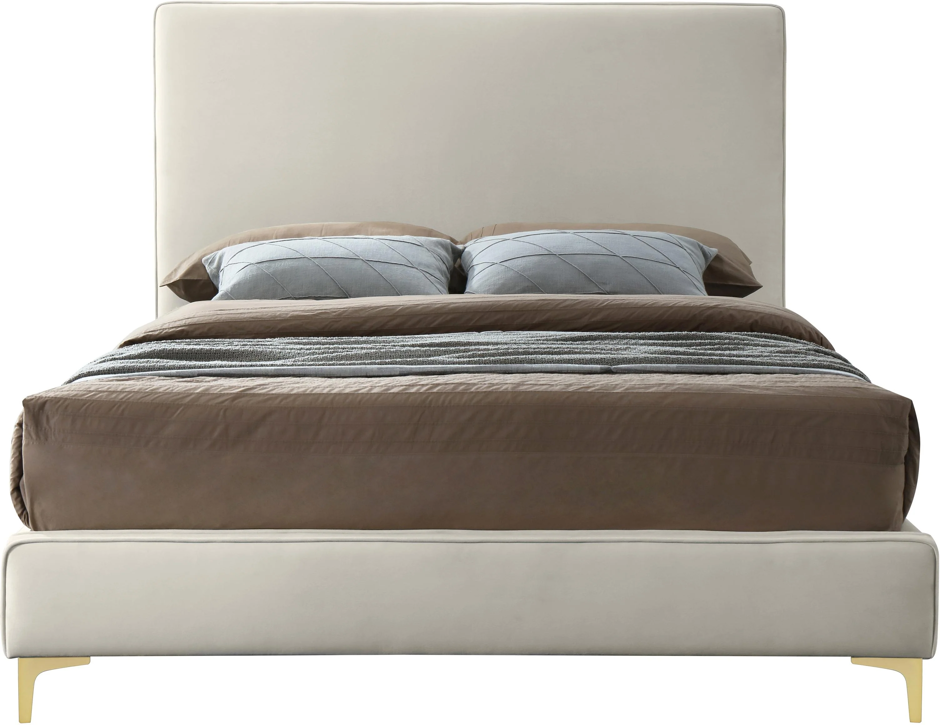 Geri Cream Velvet Full Bed - Image 5