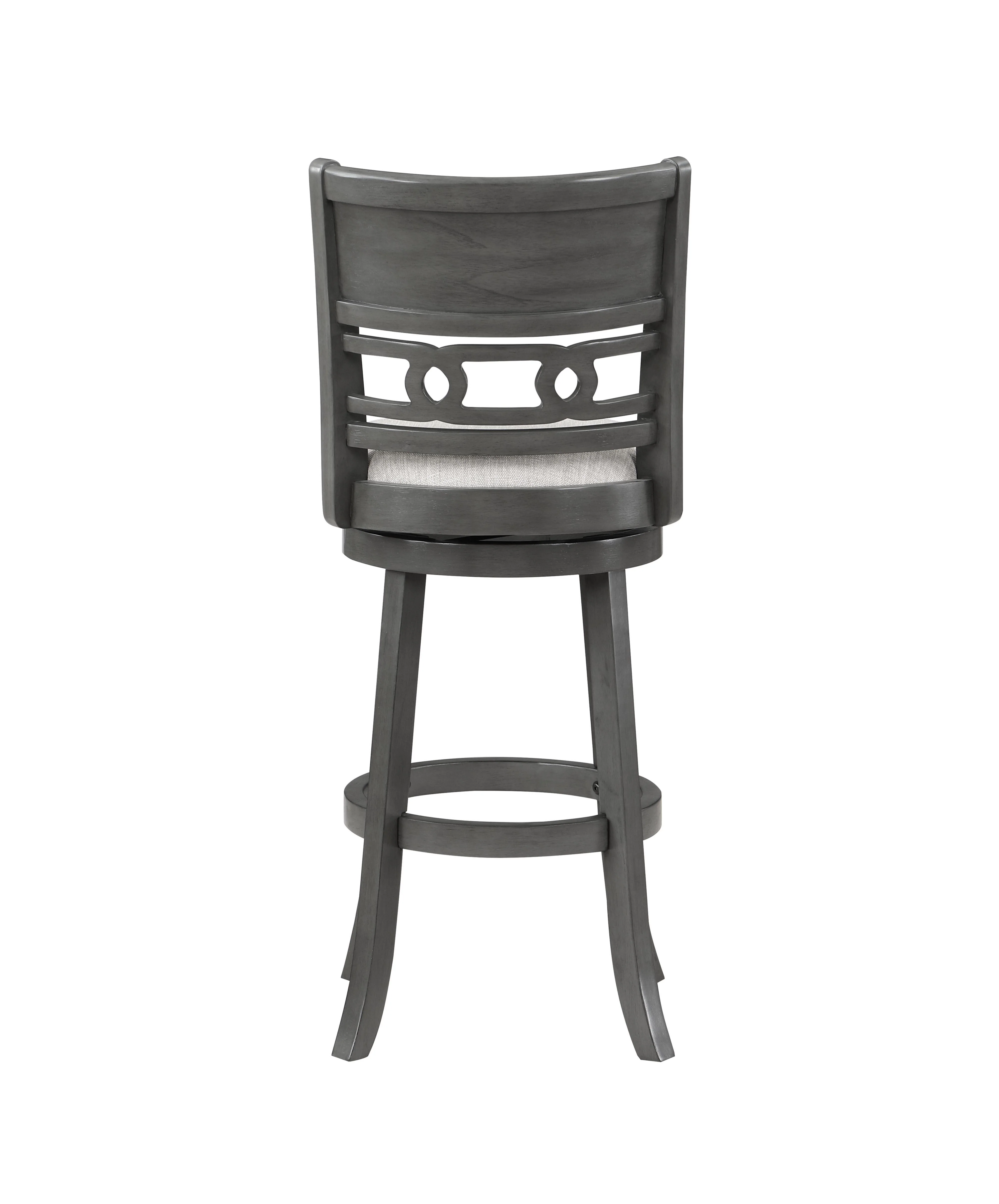 GIA 29" SWIVEL BARSTOOL-GRAY W/GRAY FABRIC SEAT - Image 5