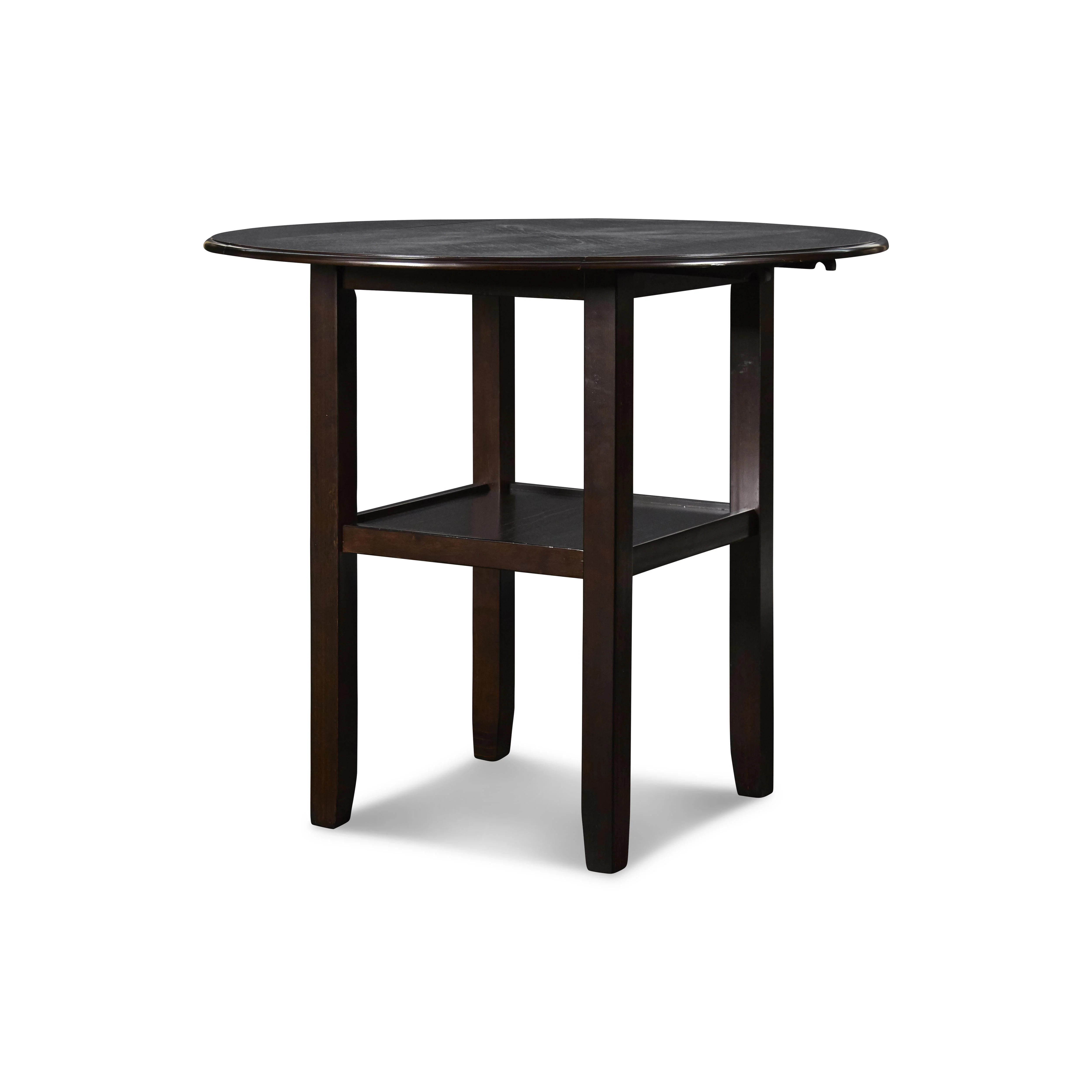 GIA 42" COUNTER DROP LEAF TABLE W/2 CHAIRS-EBONY - Image 3