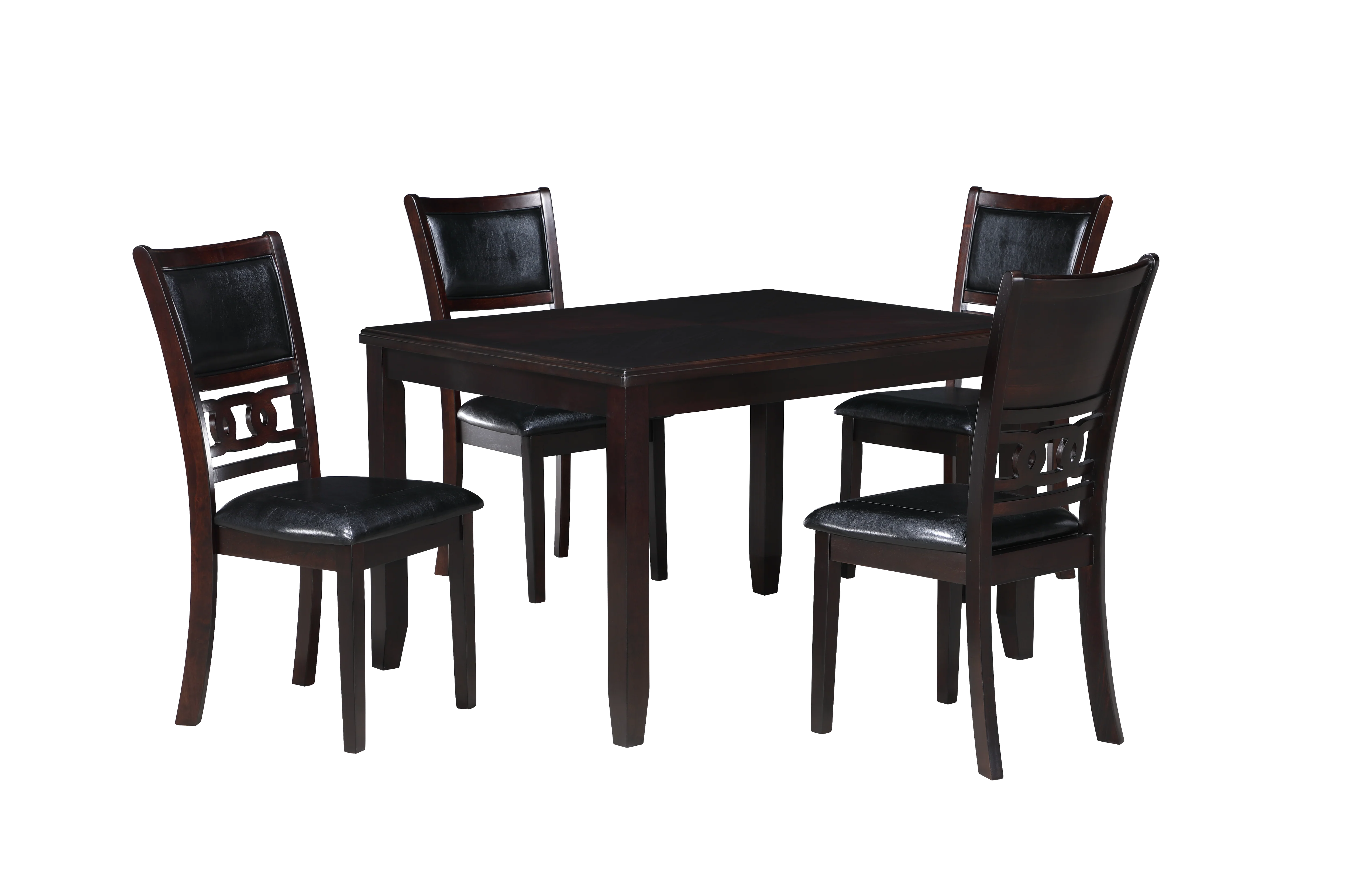 GIA 5PC 48" RECT. DINING TABLE & 4 CHAIRS-EBONY