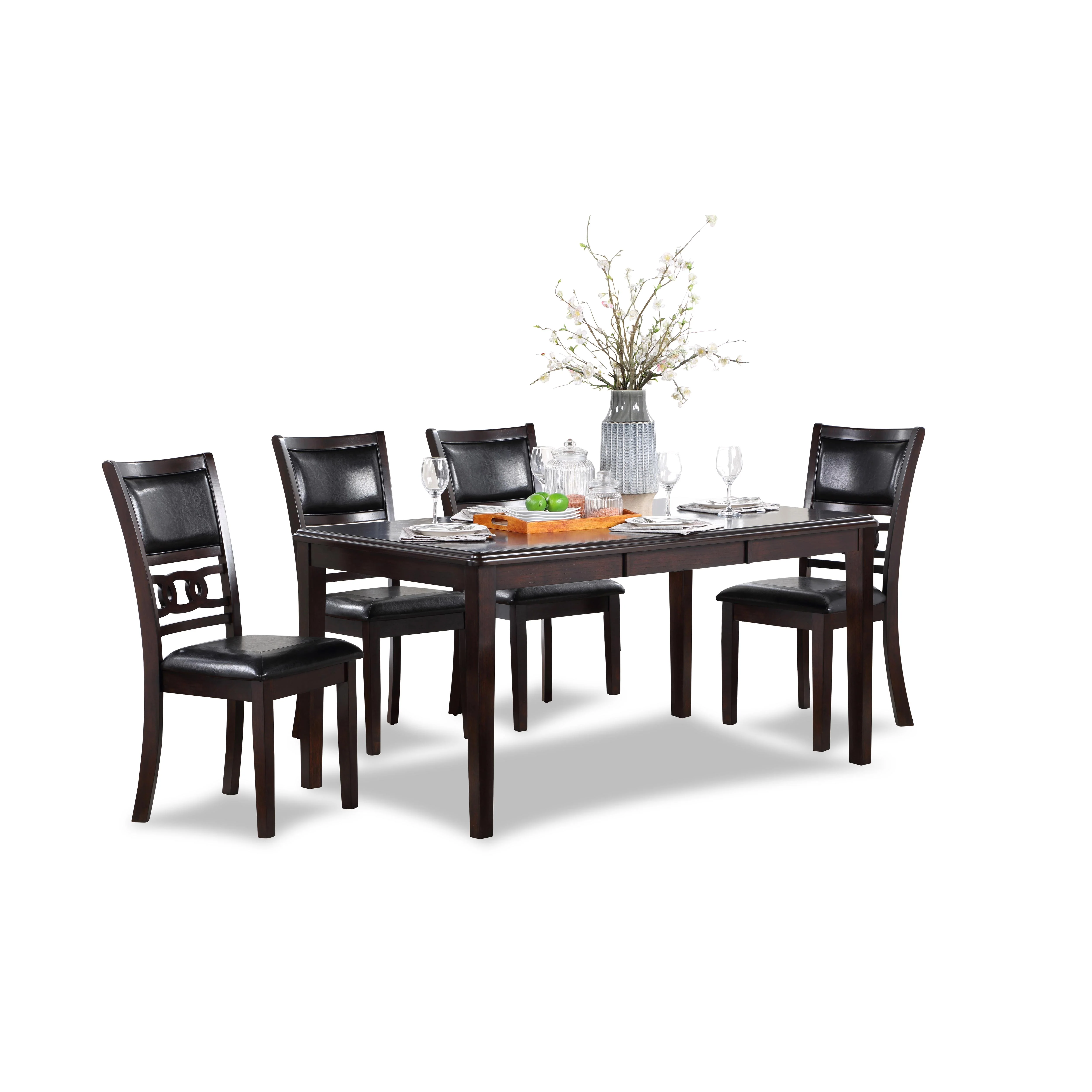 GIA 60" DINING TABLE+CHAIRS (5 PCS/CTN) -EBONY - Image 2