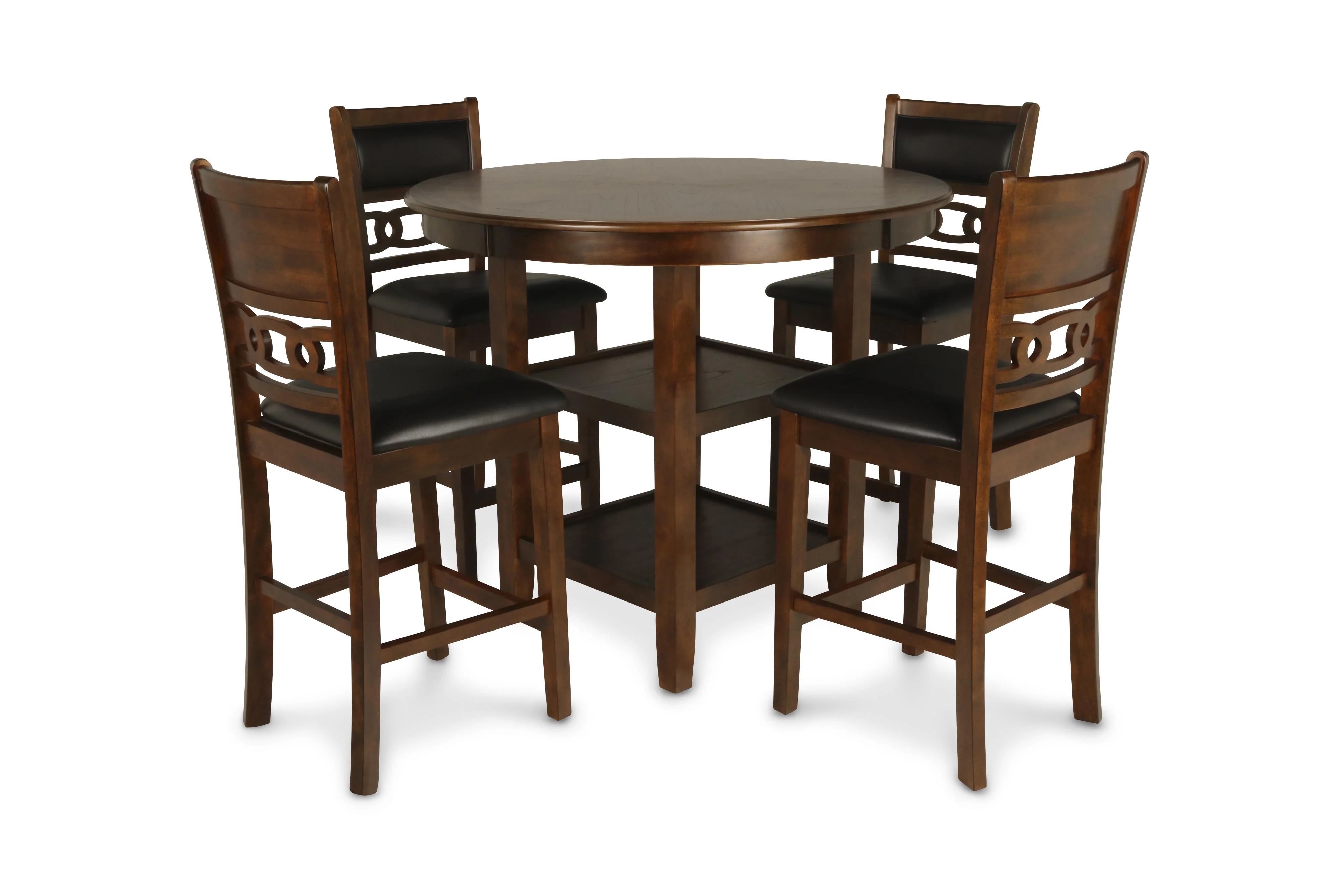 GIA ROUND COUNTER DINING 5 PC SET-BROWN - Image 2