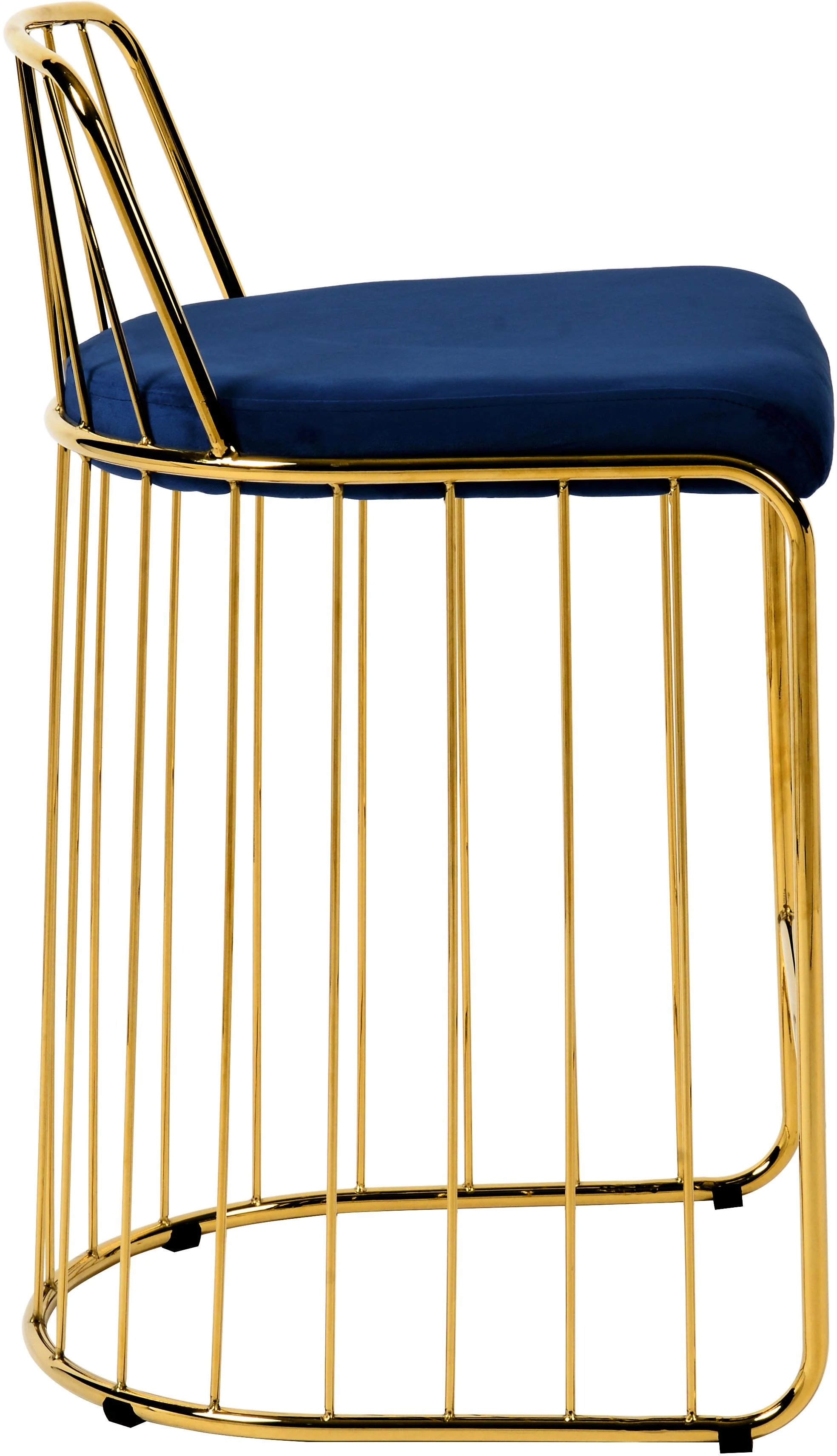 Gio Navy Velvet Stool - Image 3