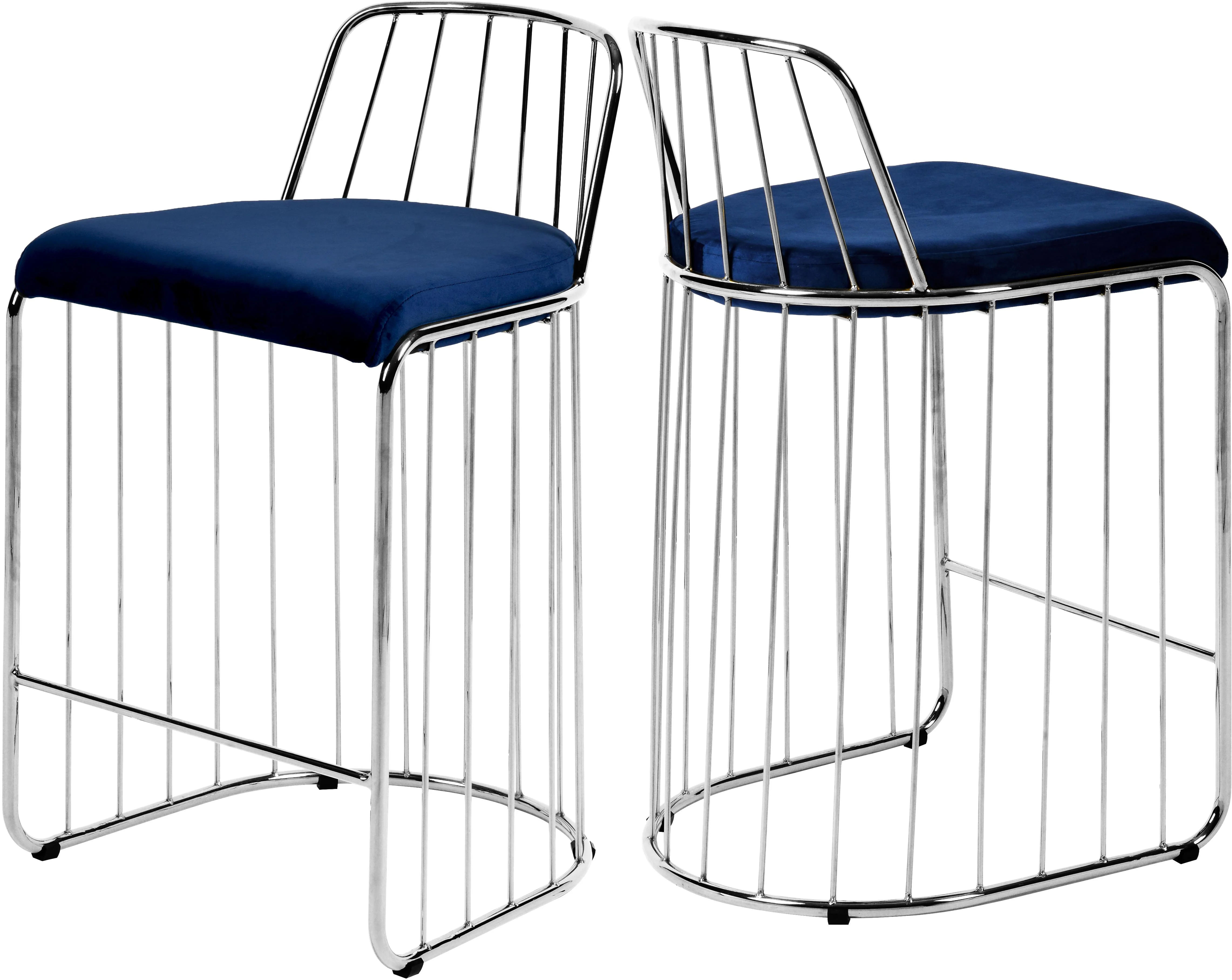 Gio Navy Velvet Stool - Image 7