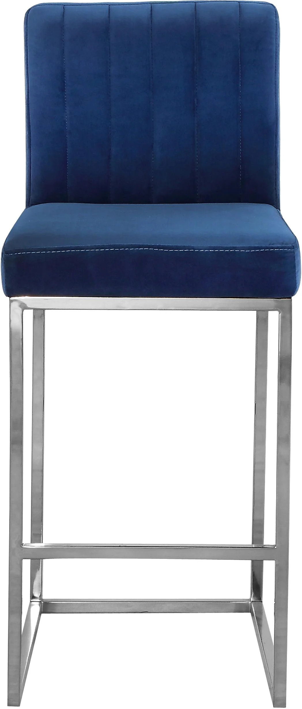 Giselle Navy Velvet Stool - Image 9