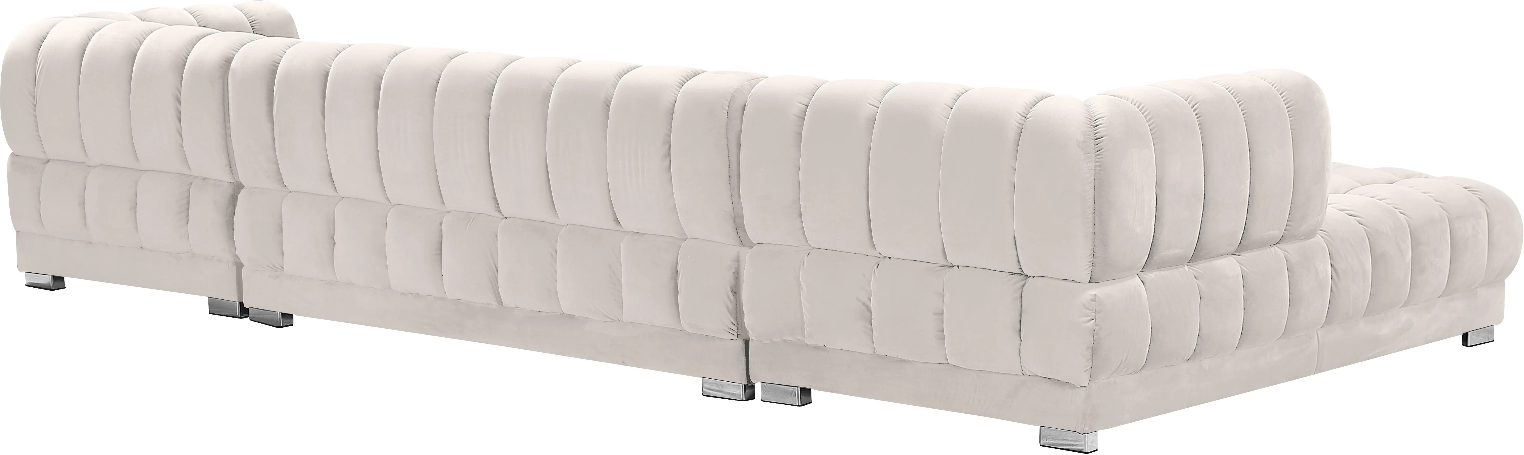 Gwen Cream Velvet 3pc. Sectional (3 Boxes) - Image 4