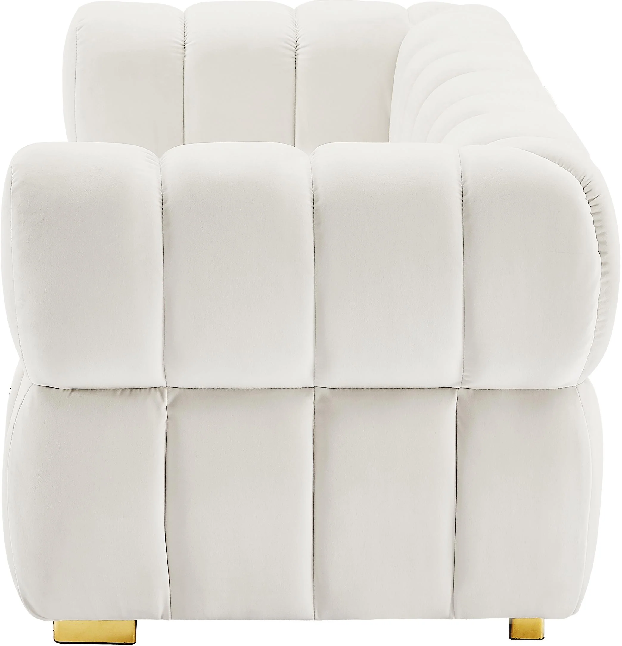 Gwen Cream Velvet Loveseat - Image 6