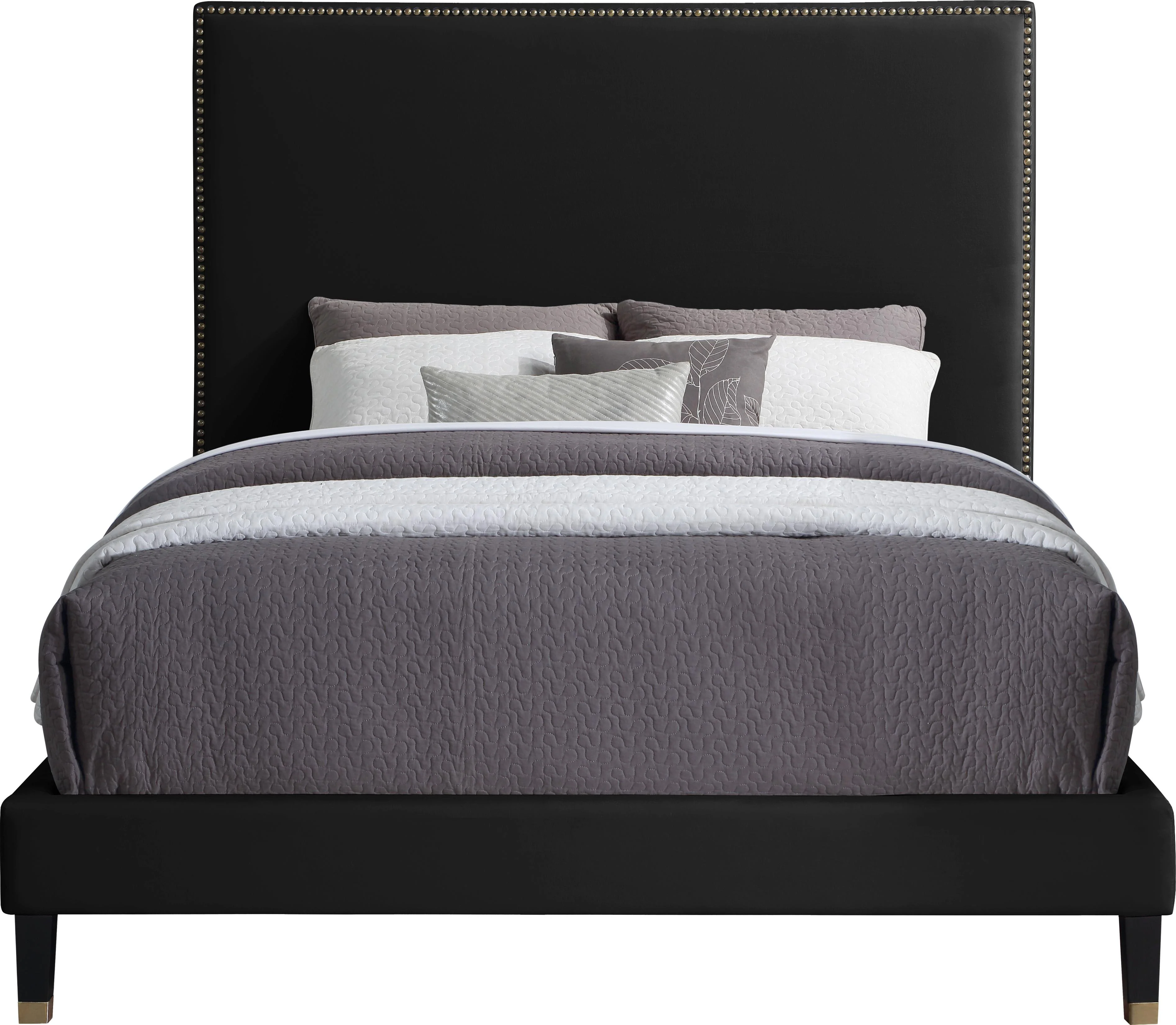 Harlie Black Velvet King Bed - Image 3