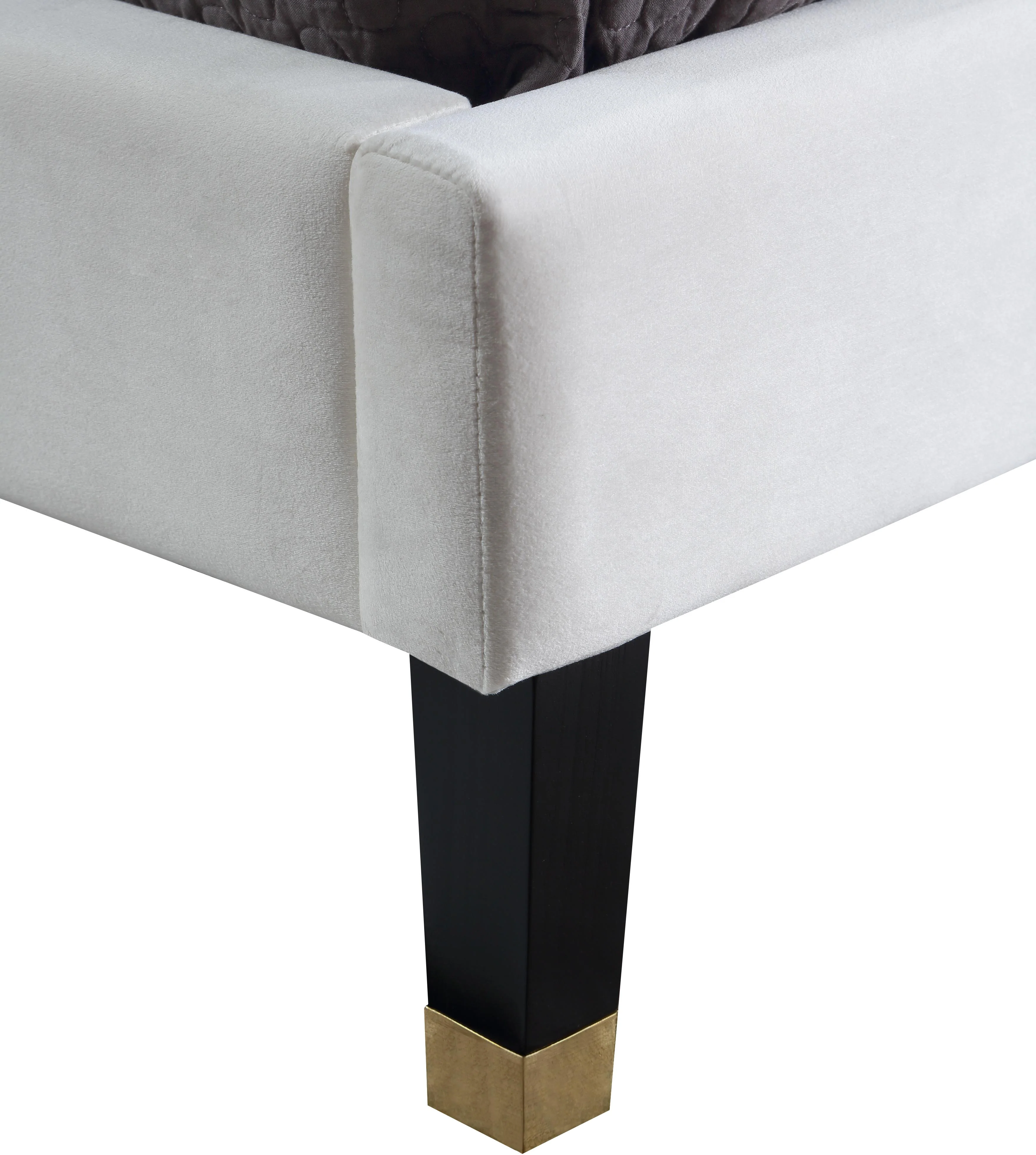 Harlie Cream Velvet King Bed - Image 8