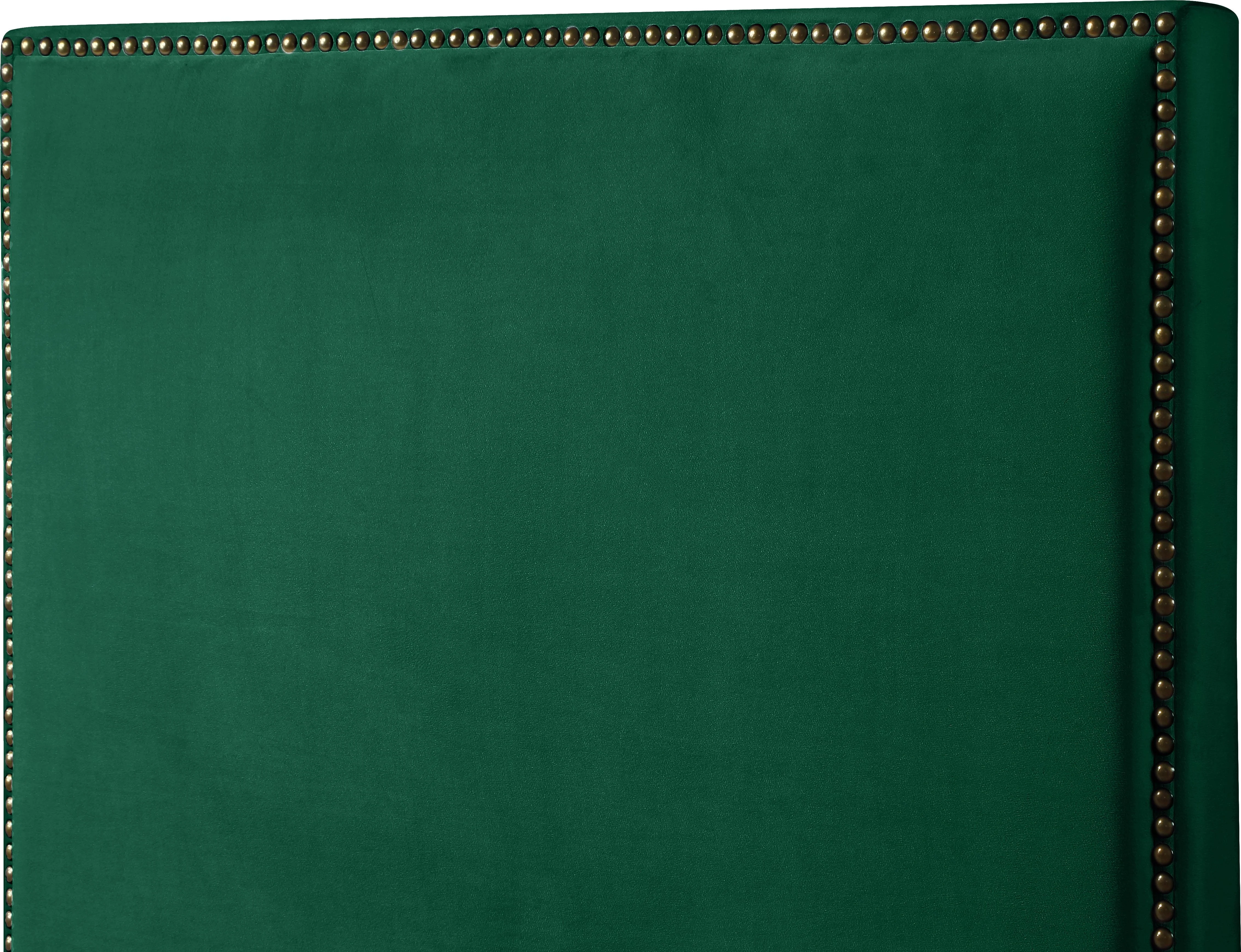 Harlie Green Velvet Queen Bed - Image 6
