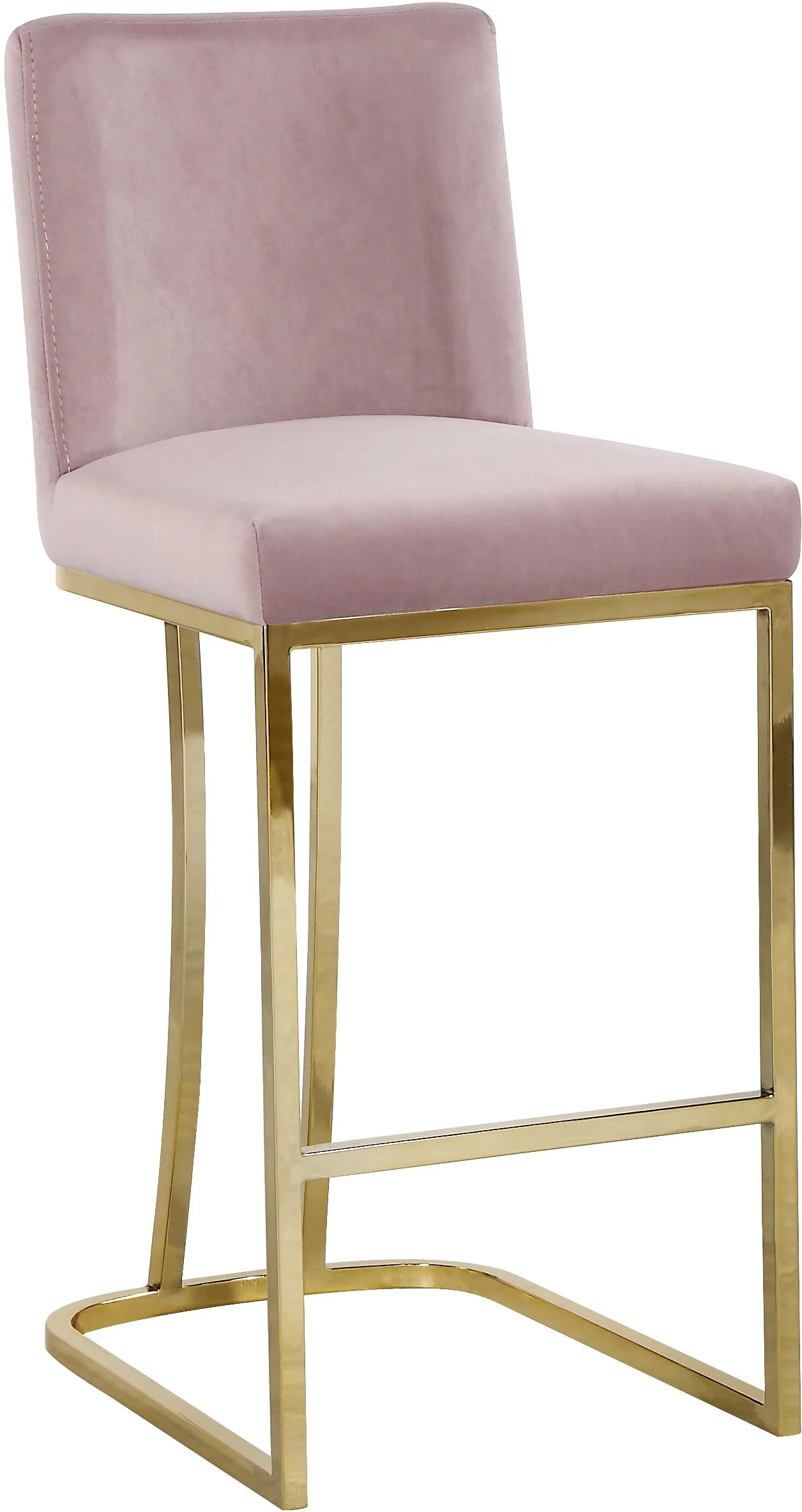 Heidi Pink Velvet Stool - Image 3