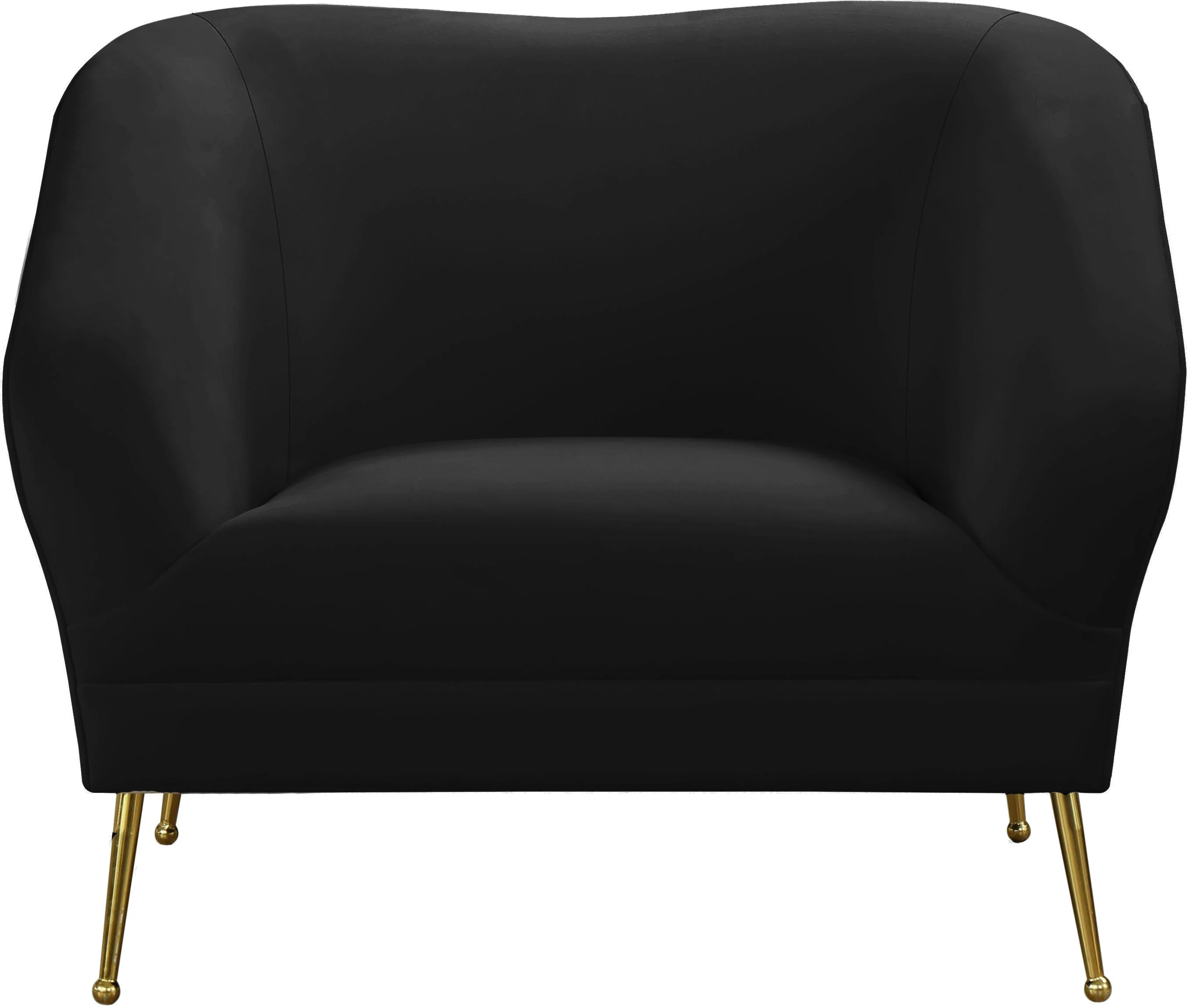 Hermosa Black Velvet Chair - Image 4