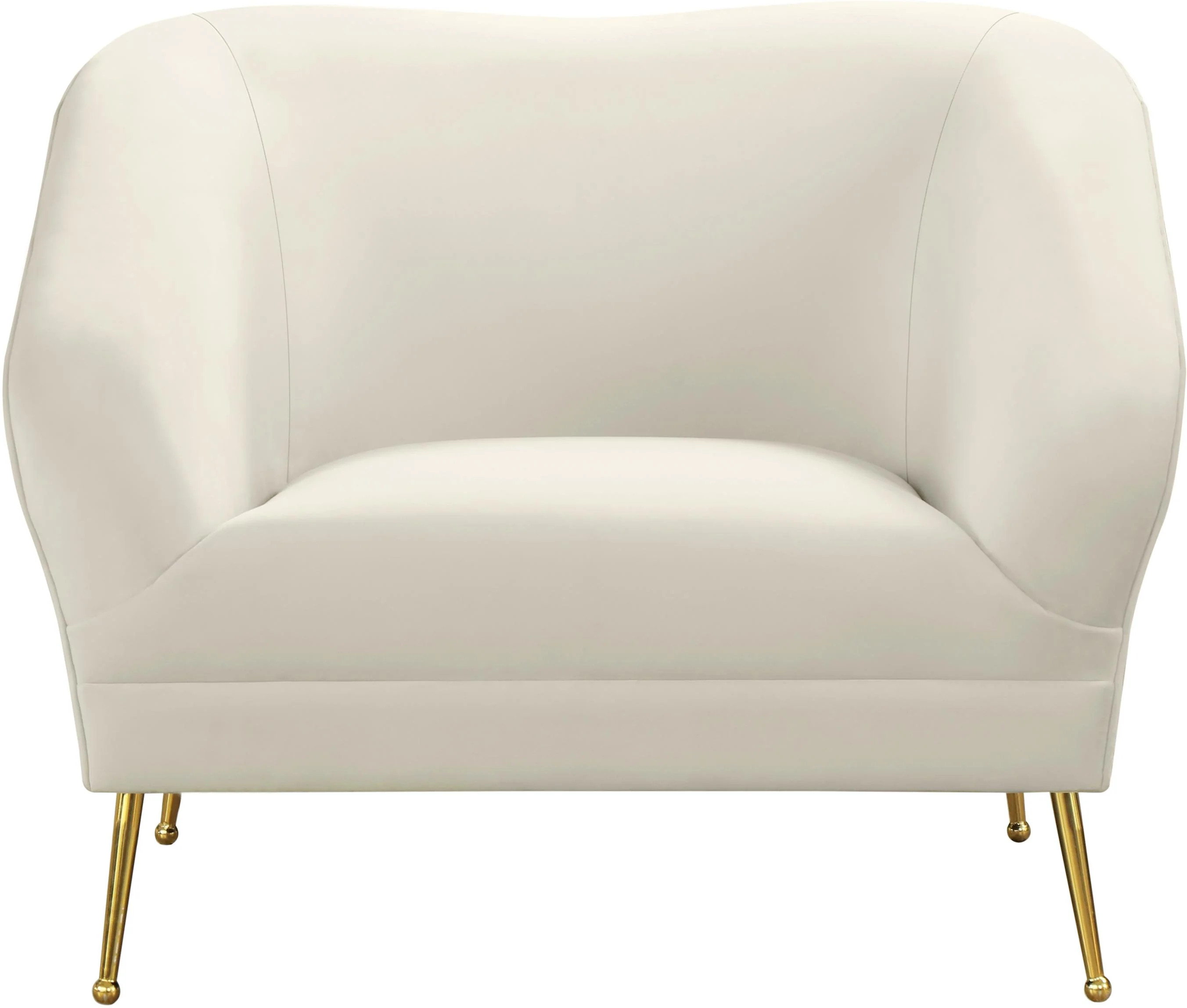 Hermosa Cream Velvet Chair - Image 4