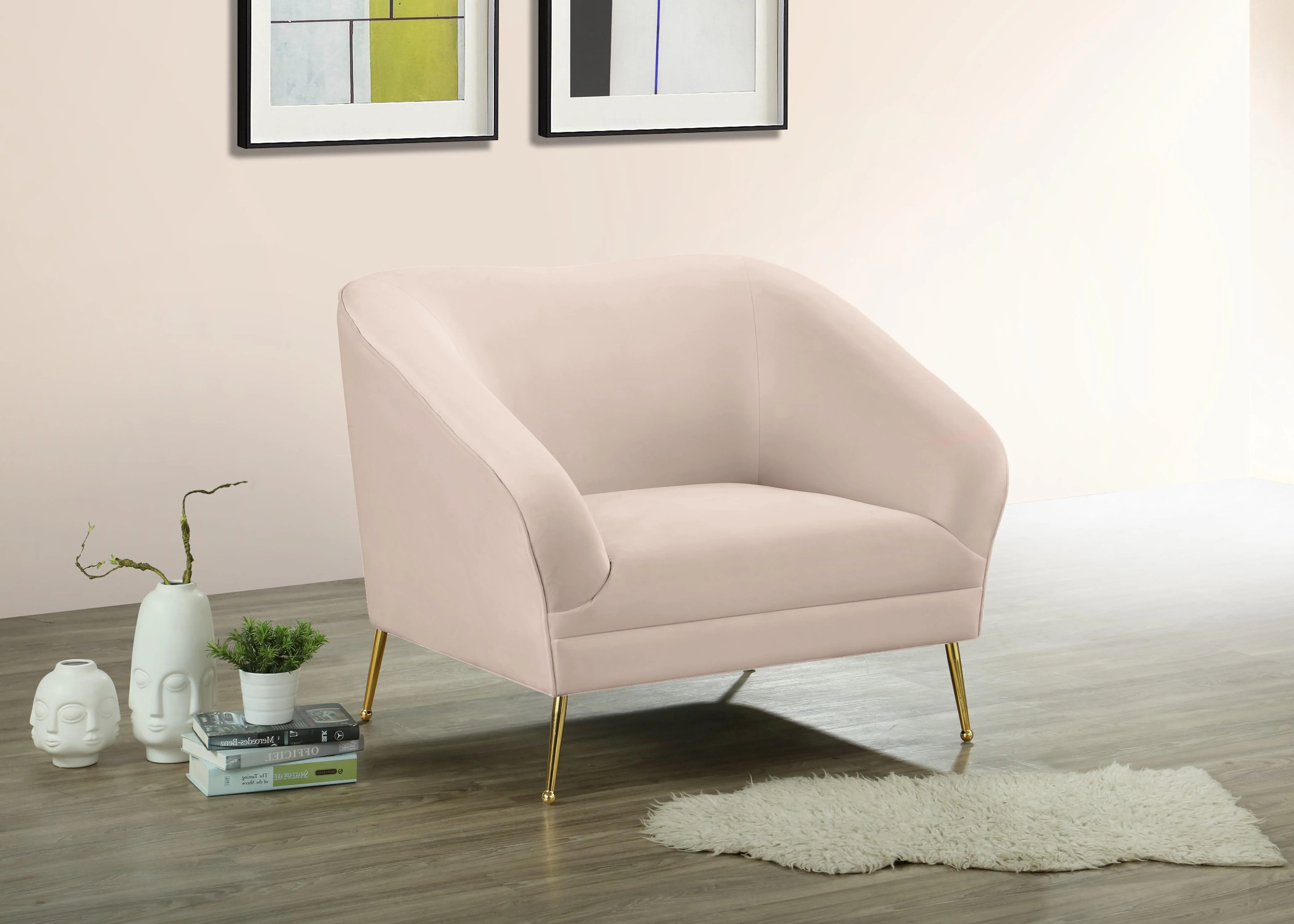 Hermosa Pink Velvet Chair - Image 2