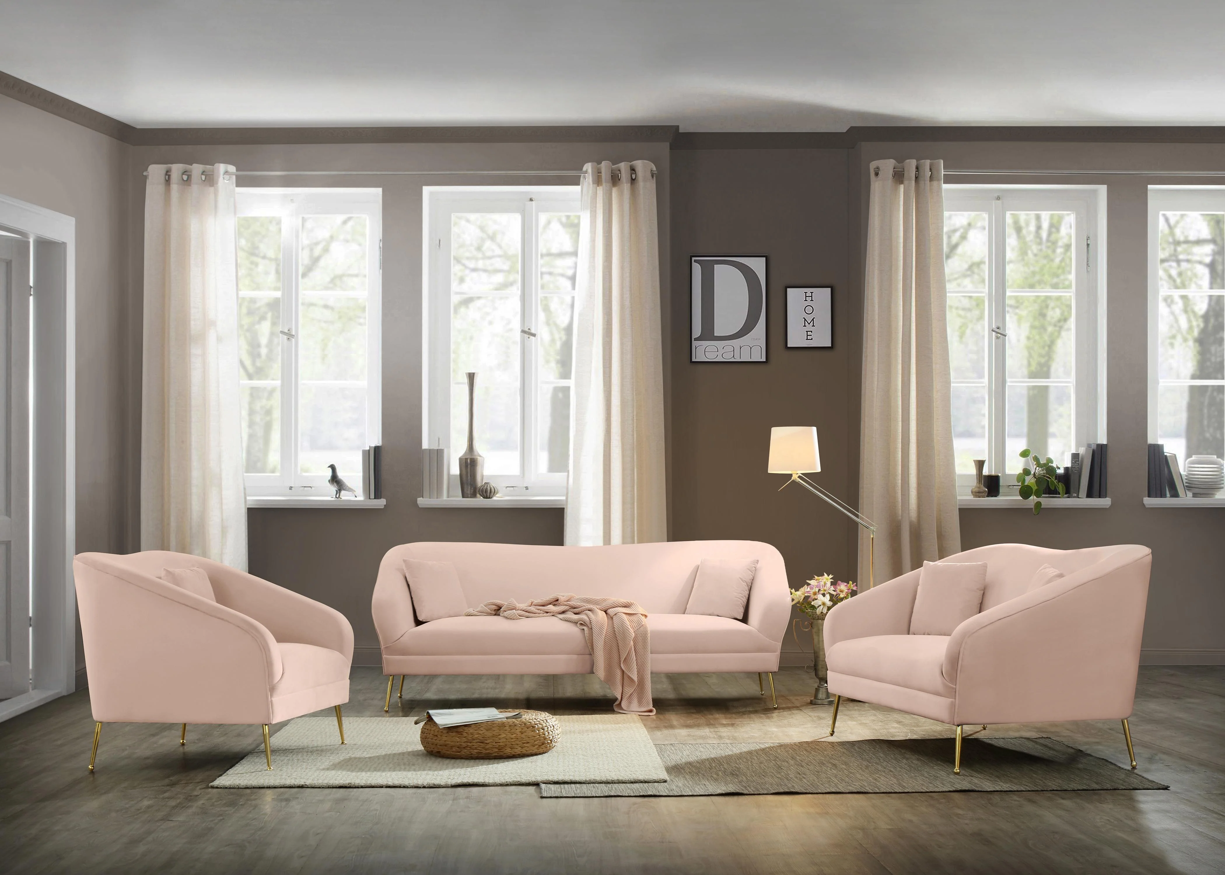 Hermosa Pink Velvet Chair - Image 5