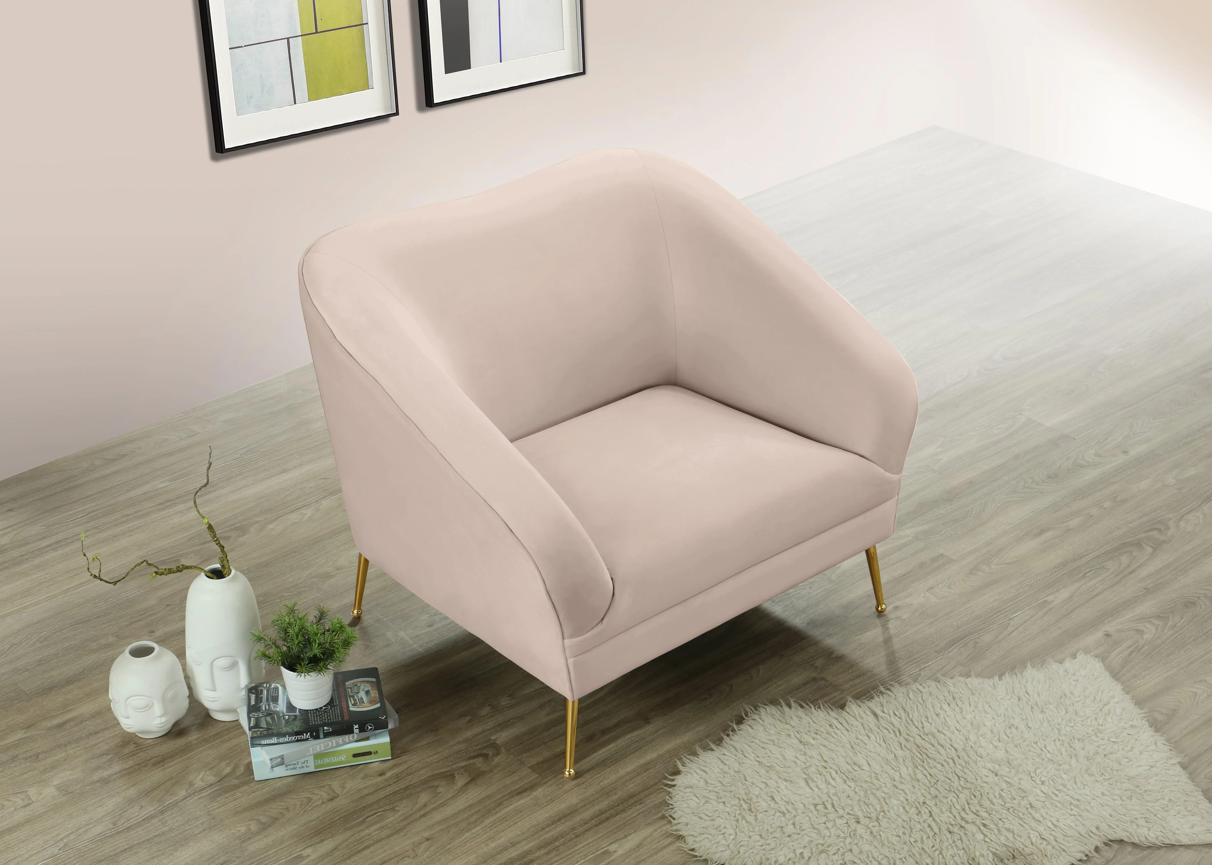 Hermosa Pink Velvet Chair - Image 7