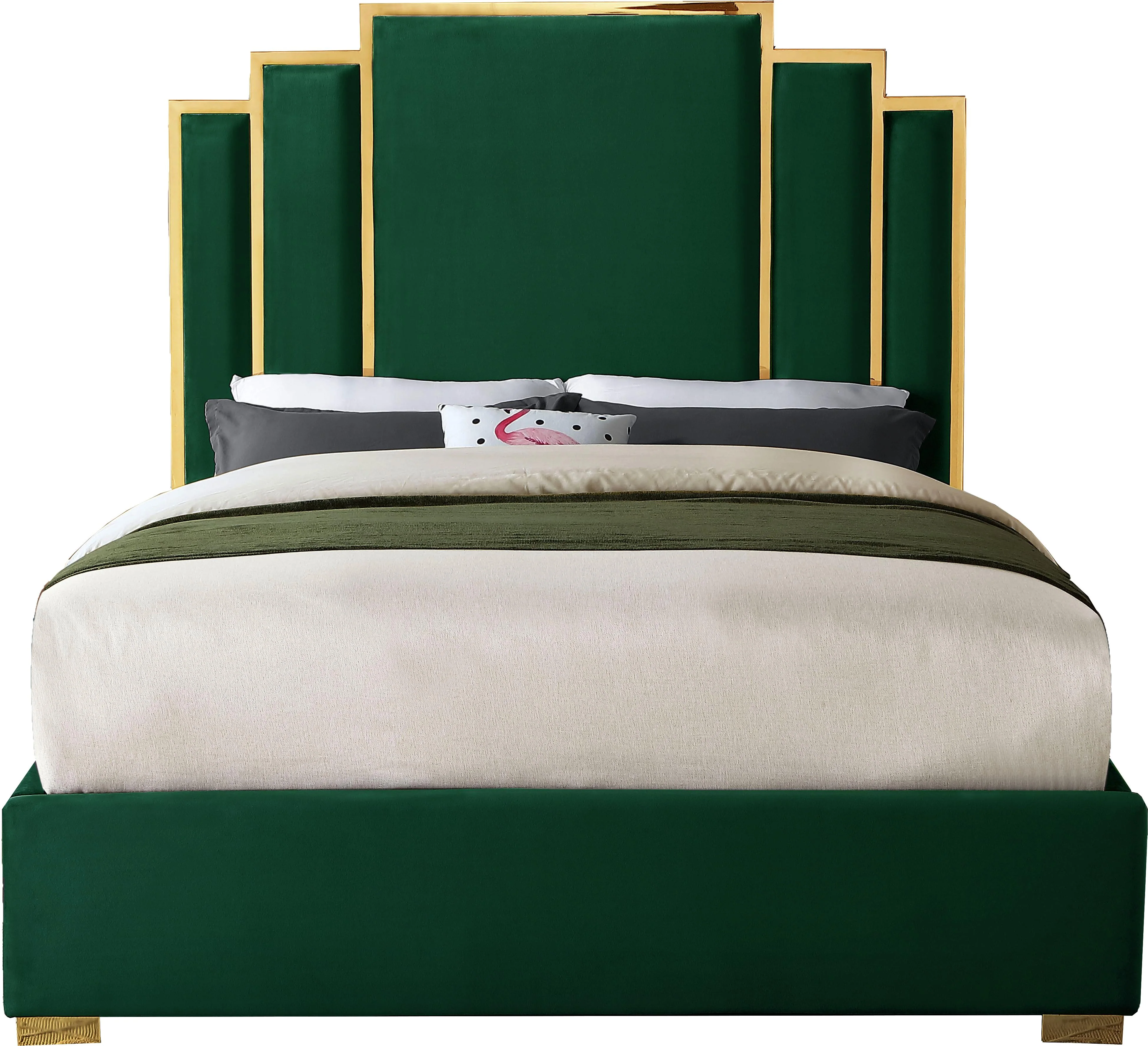 Hugo Green Velvet King Bed - Image 2