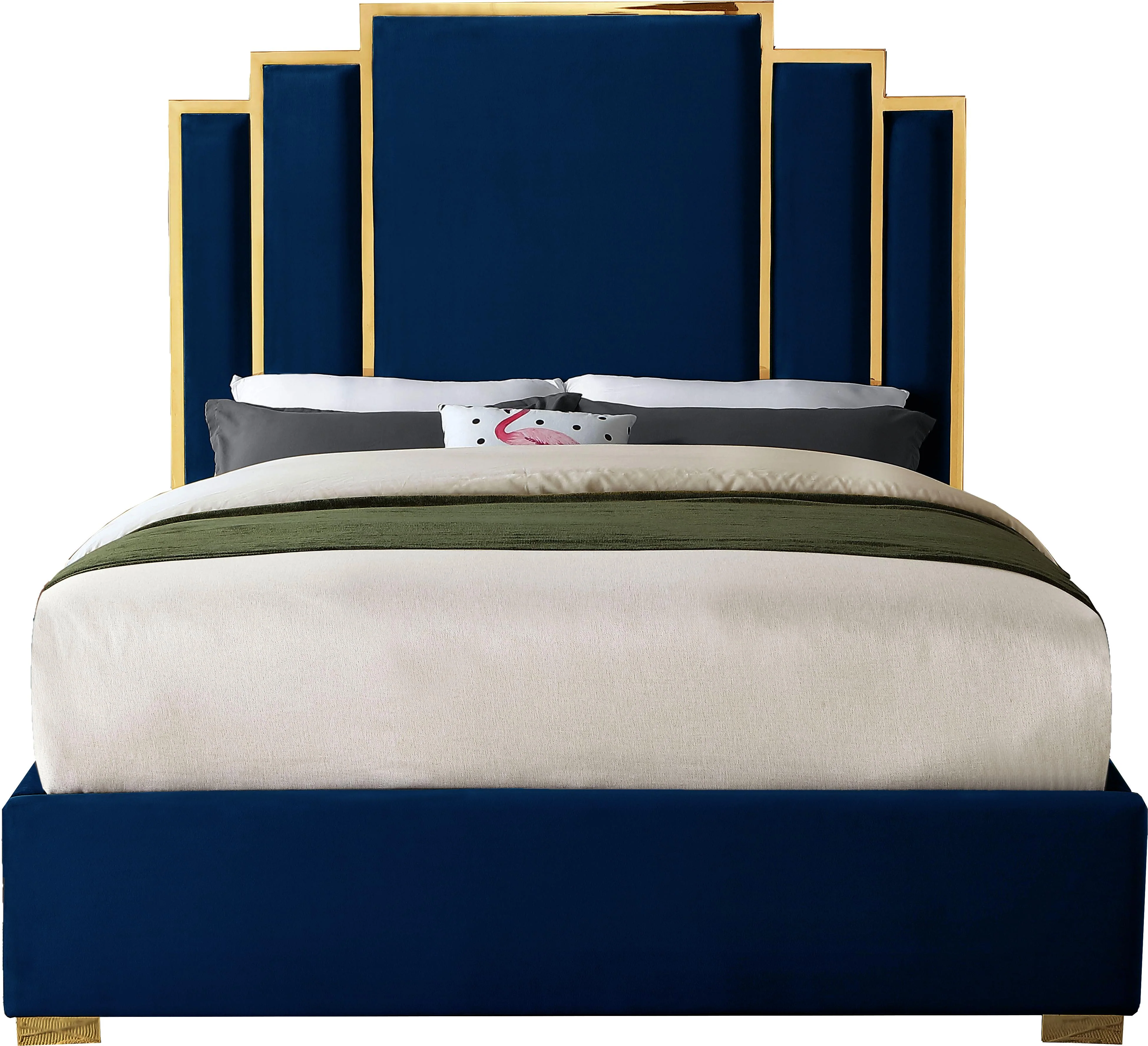 Hugo Navy Velvet King Bed - Image 2
