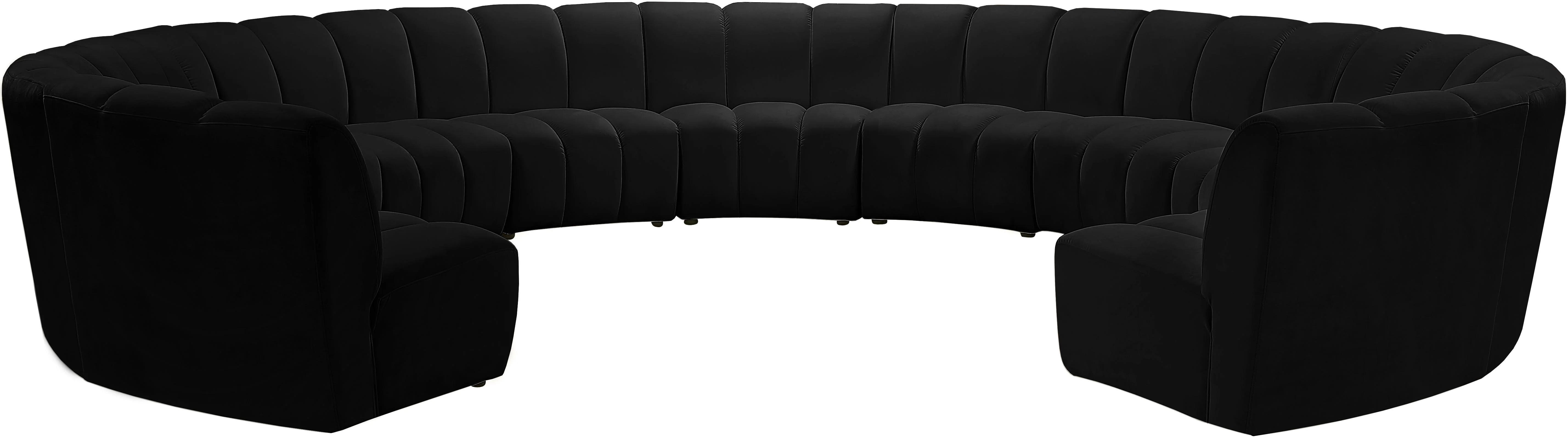 Infinity Black Velvet 11pc. Modular Sectional - Image 3