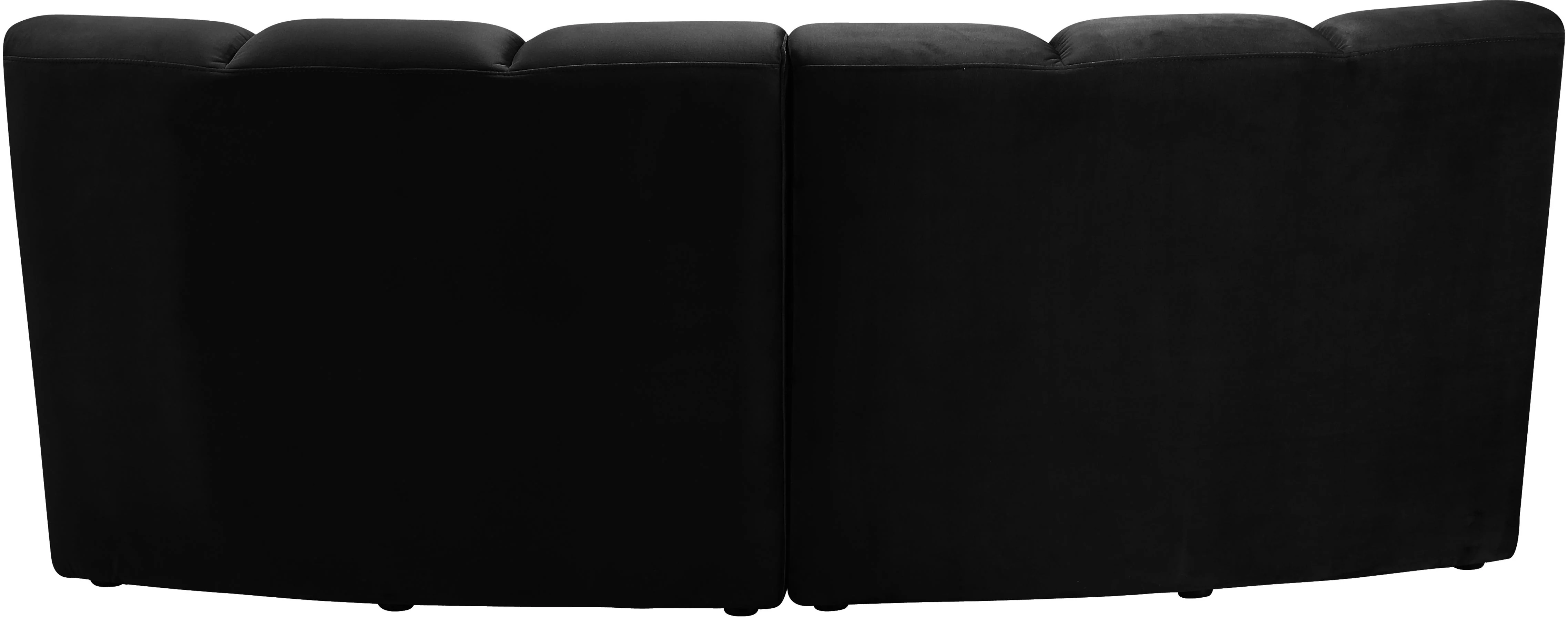 Infinity Black Velvet 2pc. Modular Sectional - Image 3