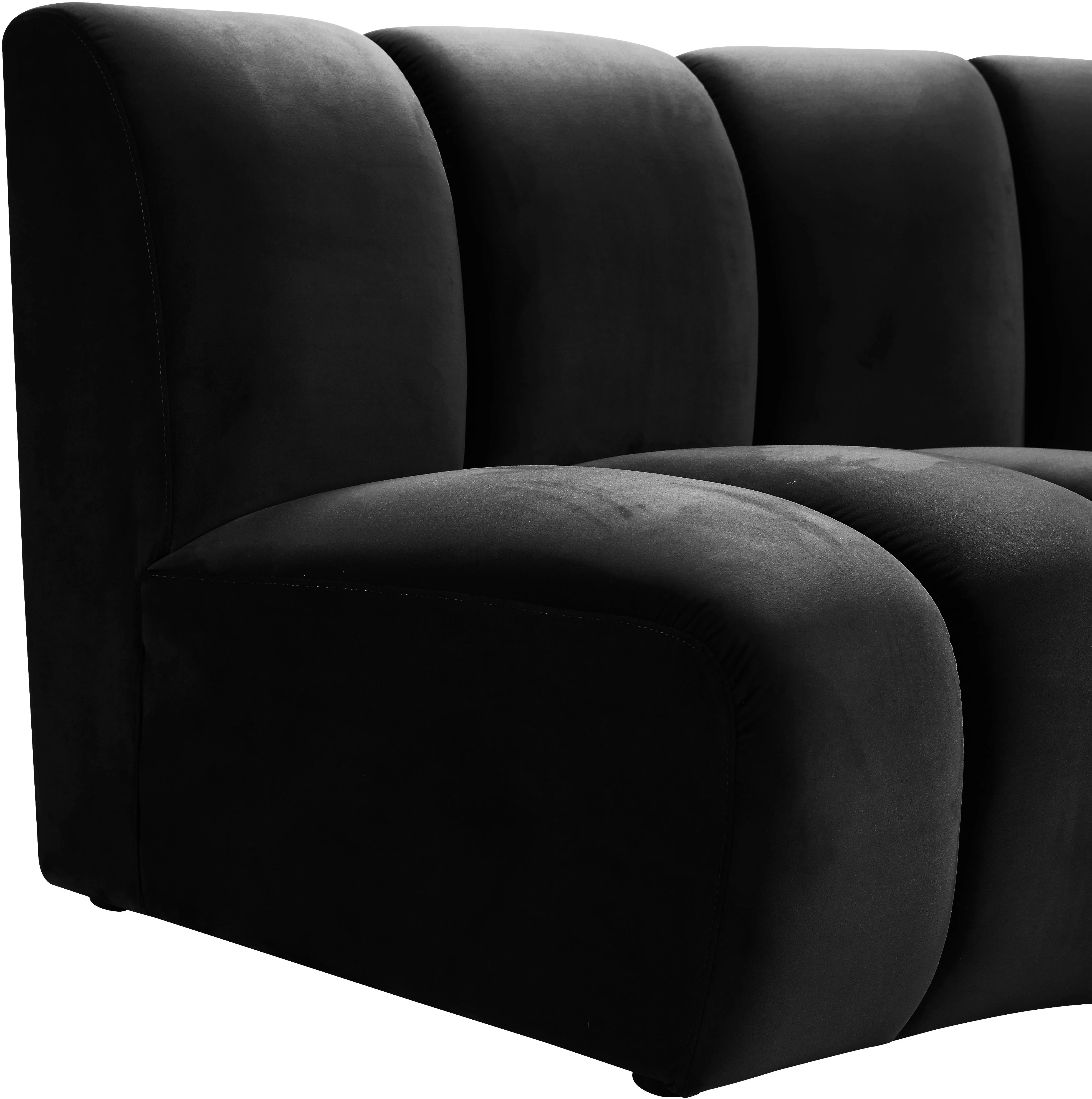 Infinity Black Velvet 4pc. Modular Sectional - Image 7