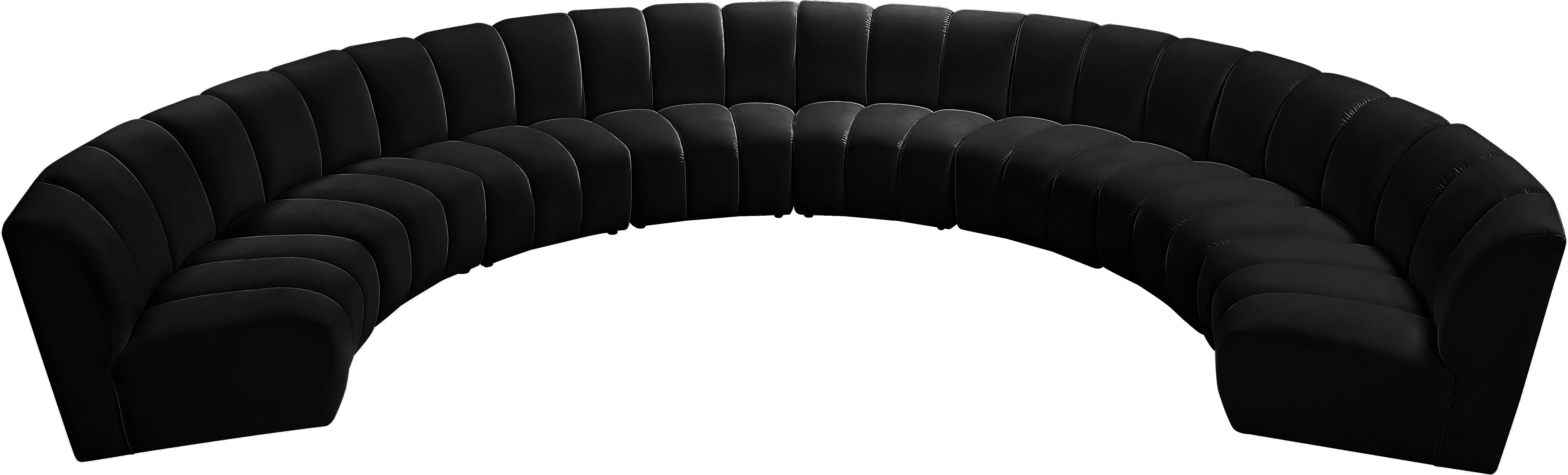 Infinity Black Velvet 8pc. Modular Sectional - Image 4