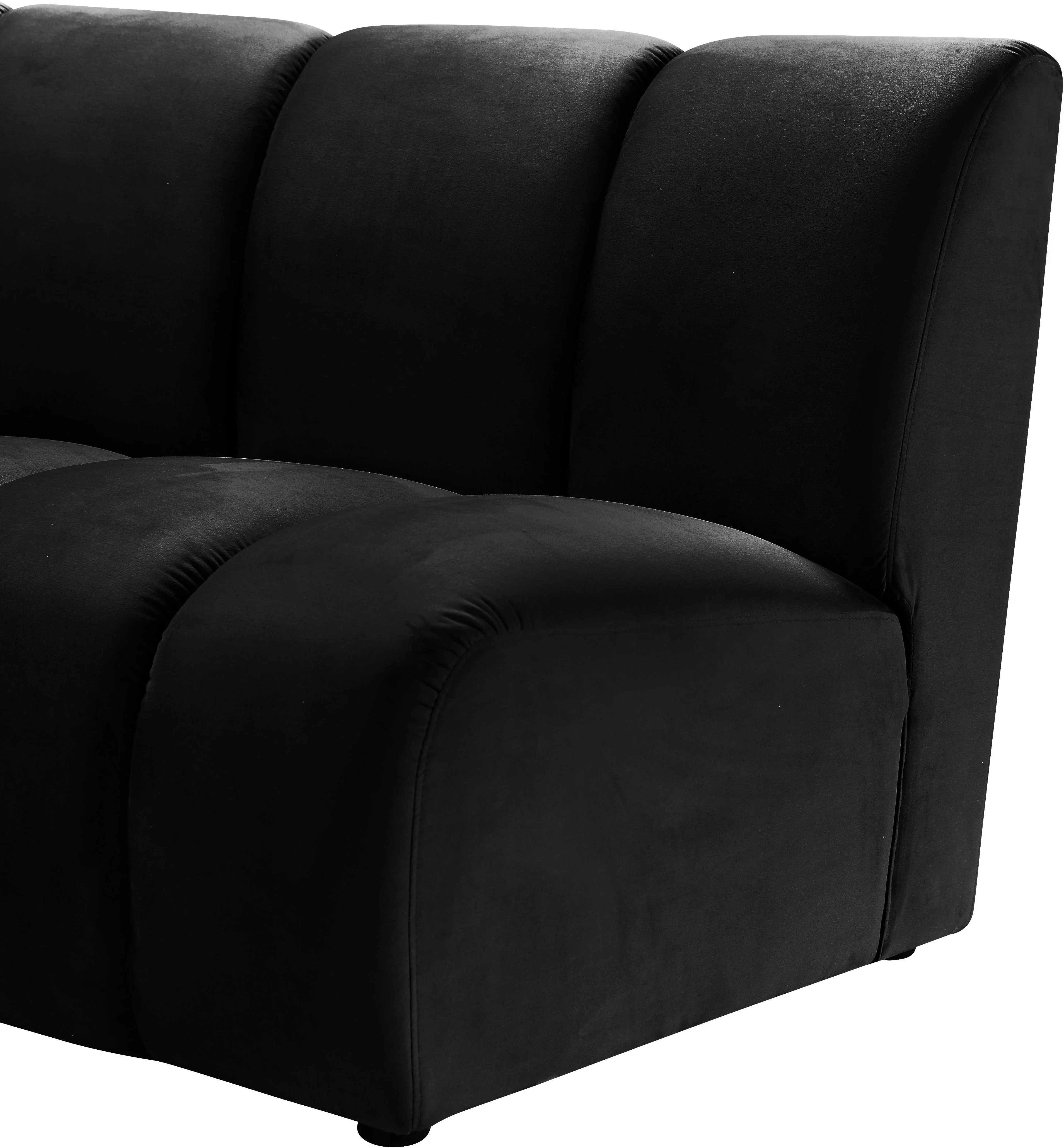 Infinity Black Velvet 8pc. Modular Sectional - Image 5