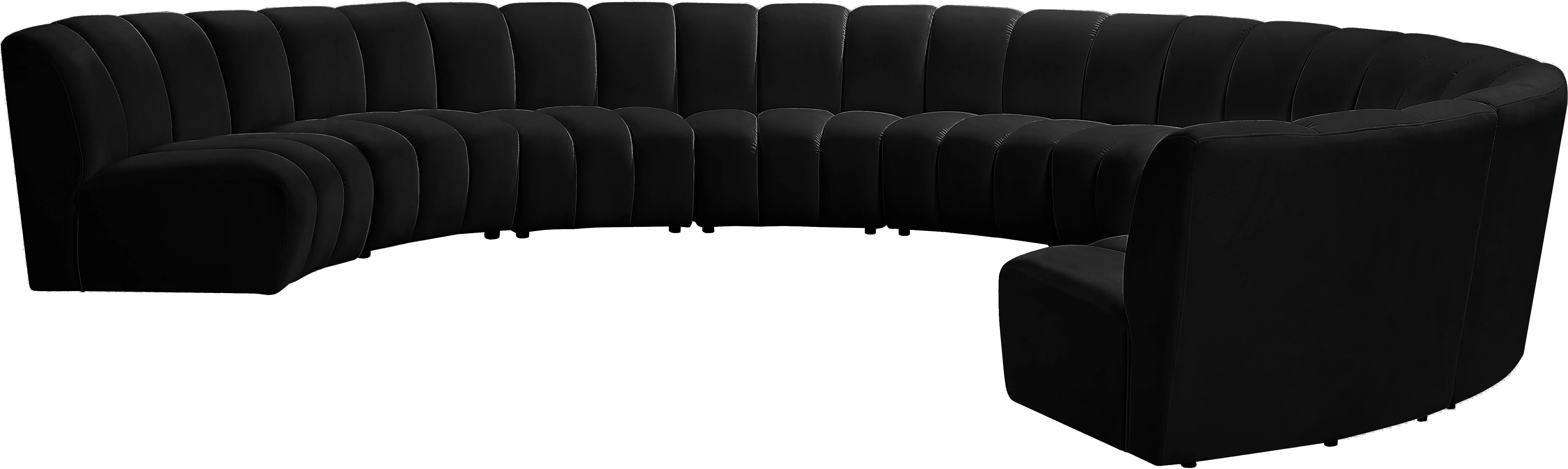 Infinity Black Velvet 9pc. Modular Sectional - Image 2