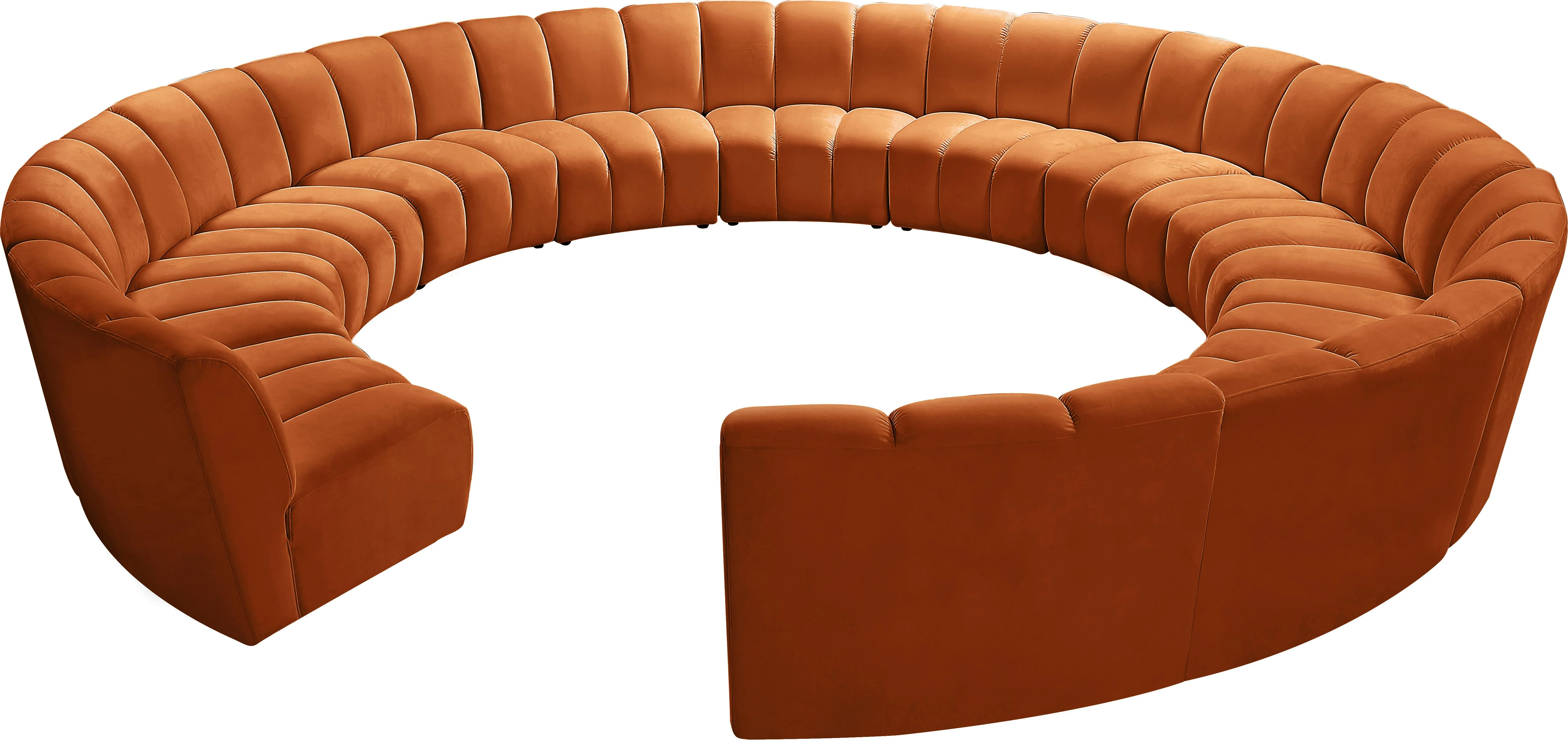 Infinity Cognac Velvet 12pc. Modular Sectional - Image 2